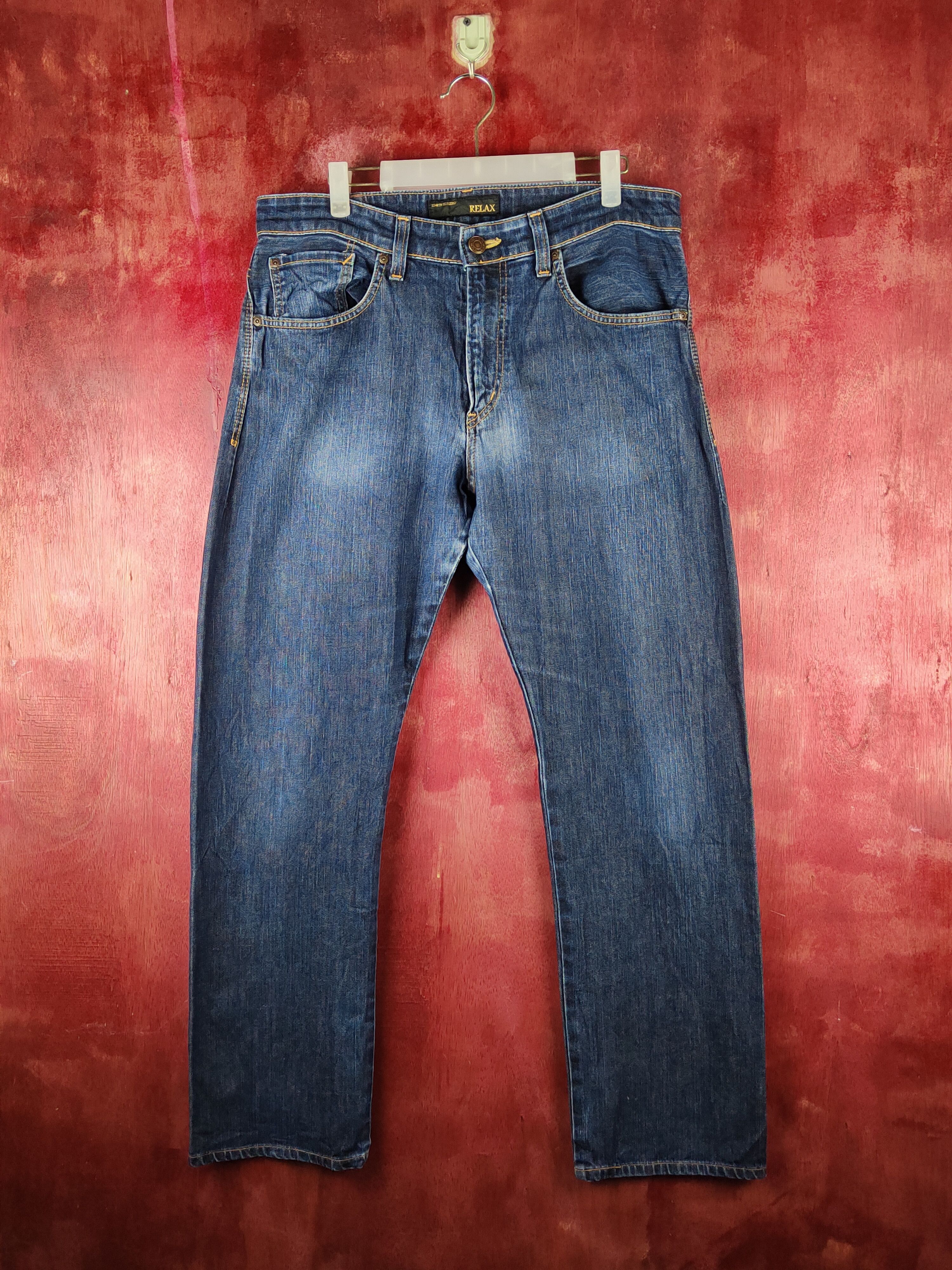 Edwin Edwin Dark Blue Distressed Ripped Jeans #S2336 Size US 34 / EU 50 - 1 Thumbnail