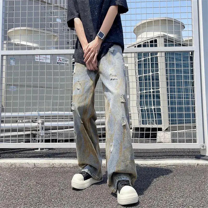 Japanese Brand Retro loose high street straight leg jeans Size US 32 / EU 48 - 2 Thumbnail