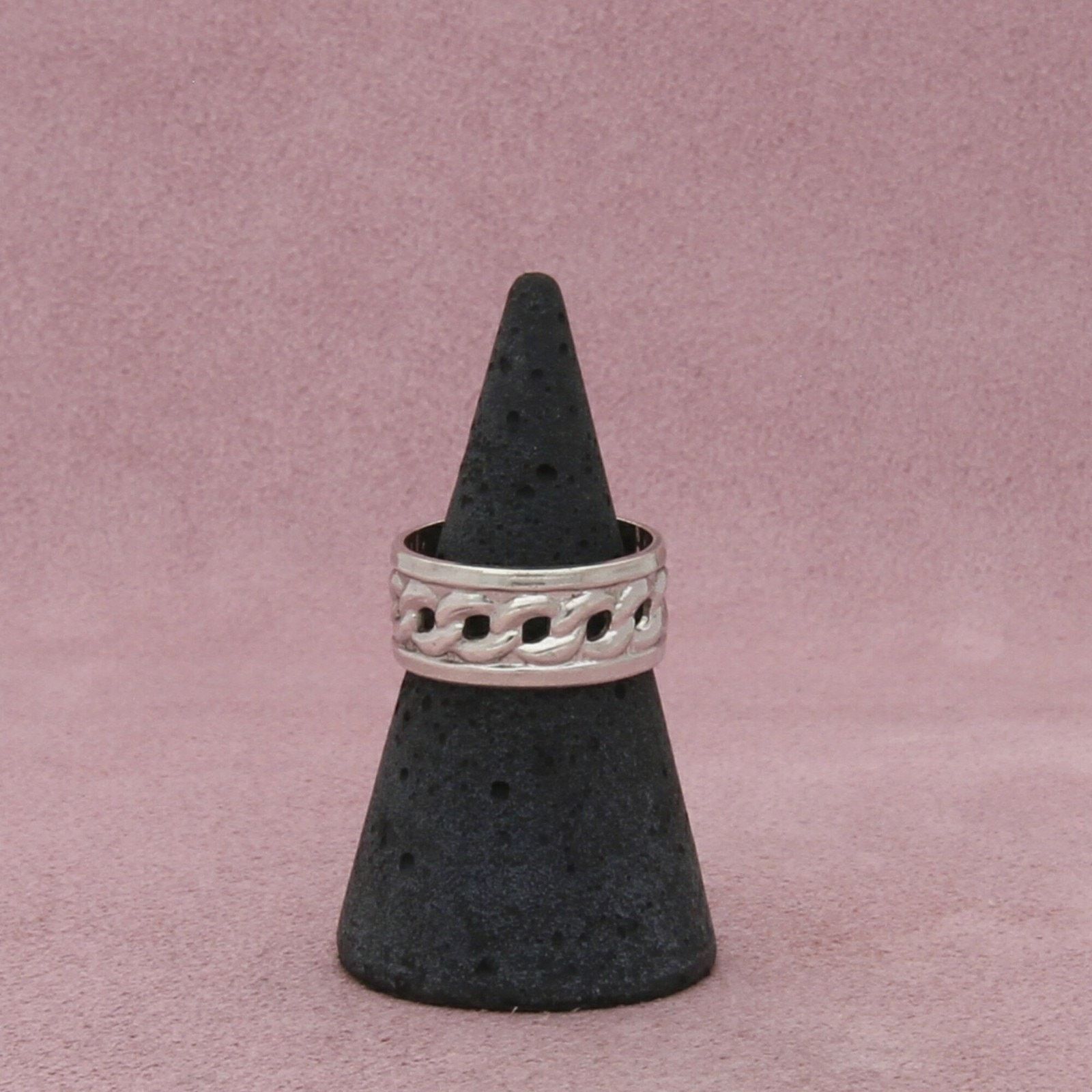 Sterling Silver sterling silver vintage curb chain band ring size 6.5 Size ONE SIZE - 3 Thumbnail