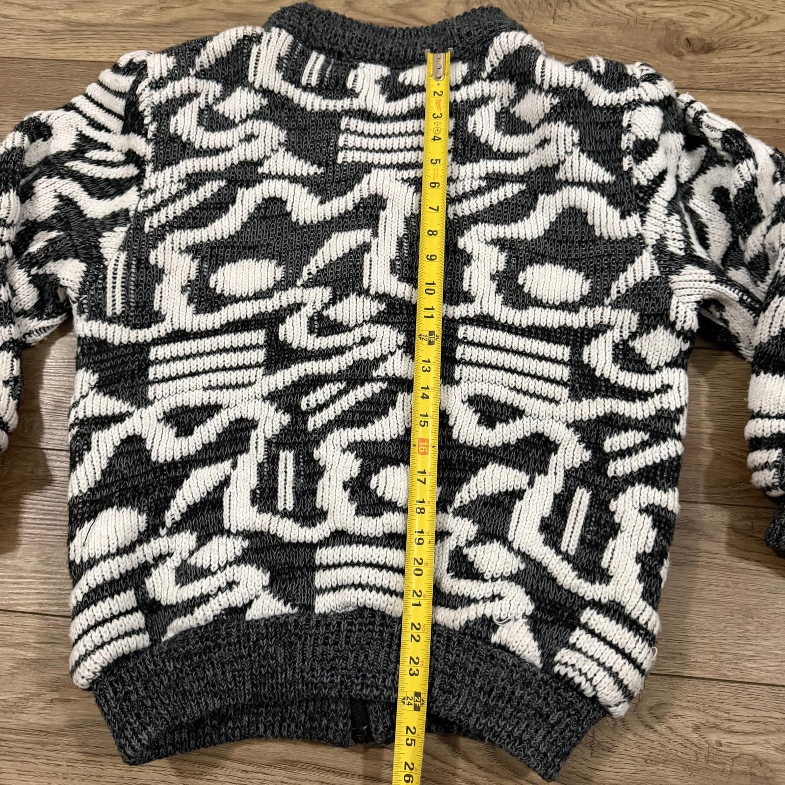 Other Vintage 80s 90s Acrylic Knit Cardigan Zip Sweater Art Size M Size M / US 6-8 / IT 42-44 - 8 Thumbnail