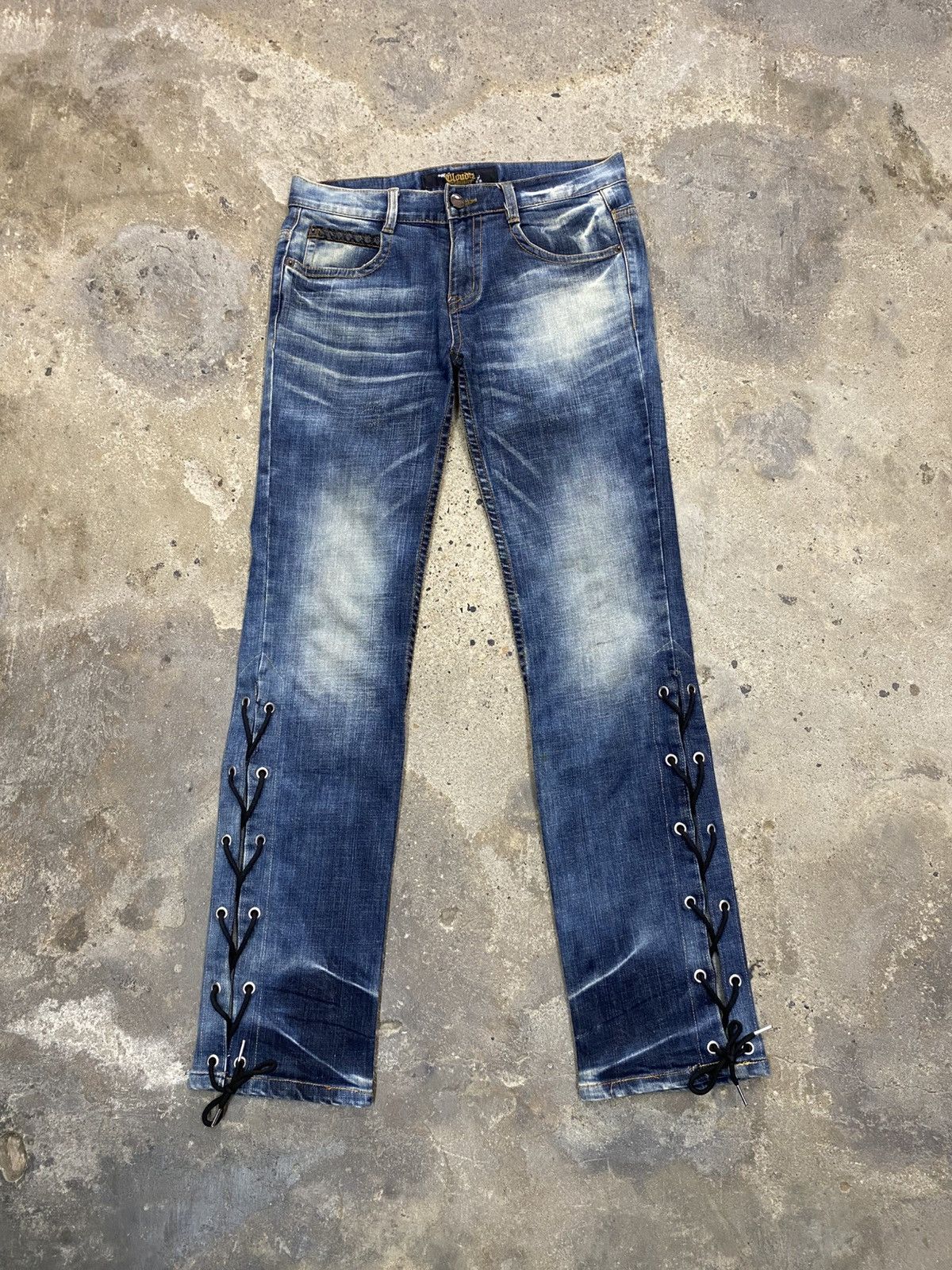 Japanese Brand Cloud72 side laced jeans wash Size US 32 / EU 48 - 2 Thumbnail