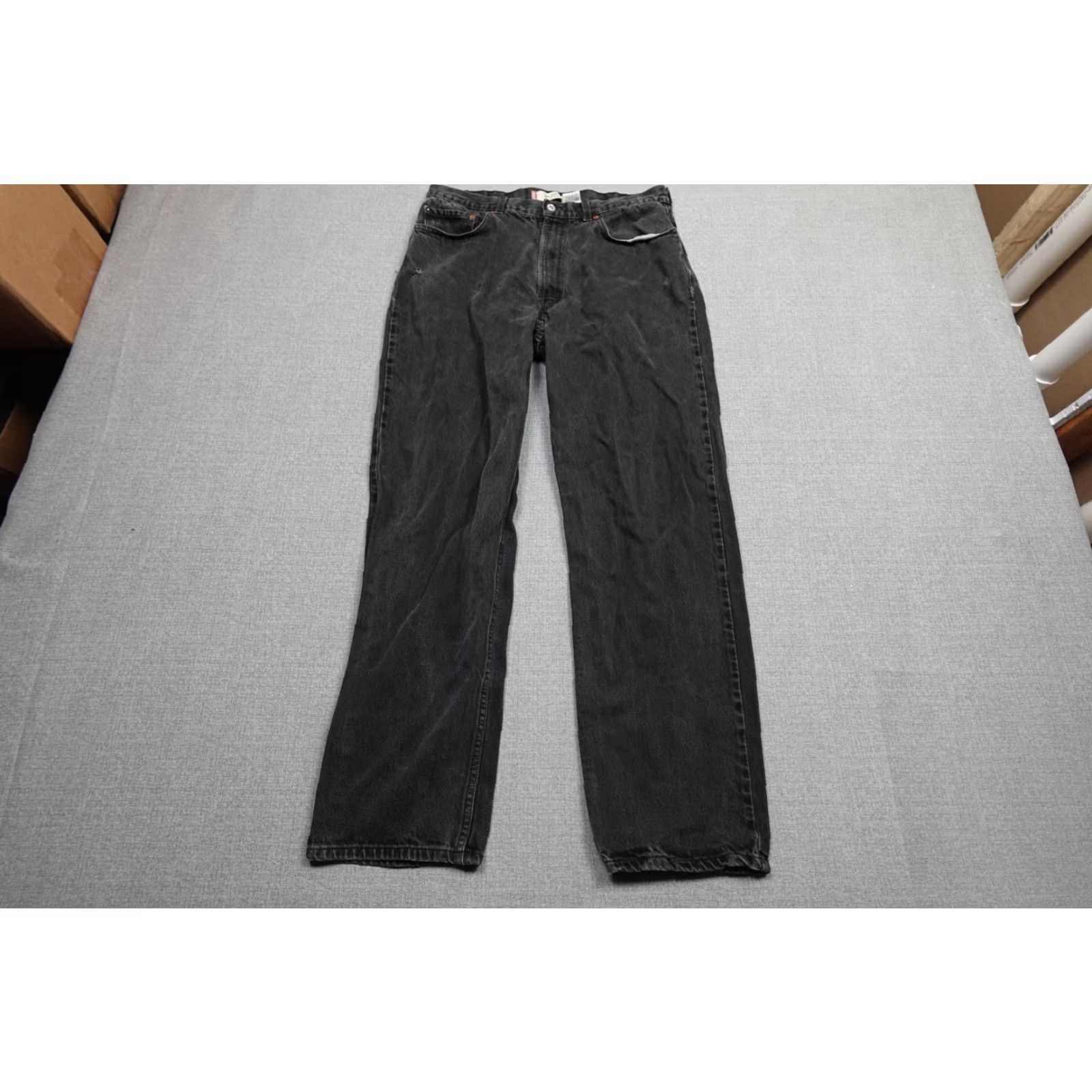 Levi's Levi's 550 Relaxed Fit Jeans Mens 38x34 Charcoal Gray Wash Denim Western Wide Leg Tapered Pocket Zipper Casual Pants 5-Pocket Design Size US 38 / EU 54 - 3 Thumbnail