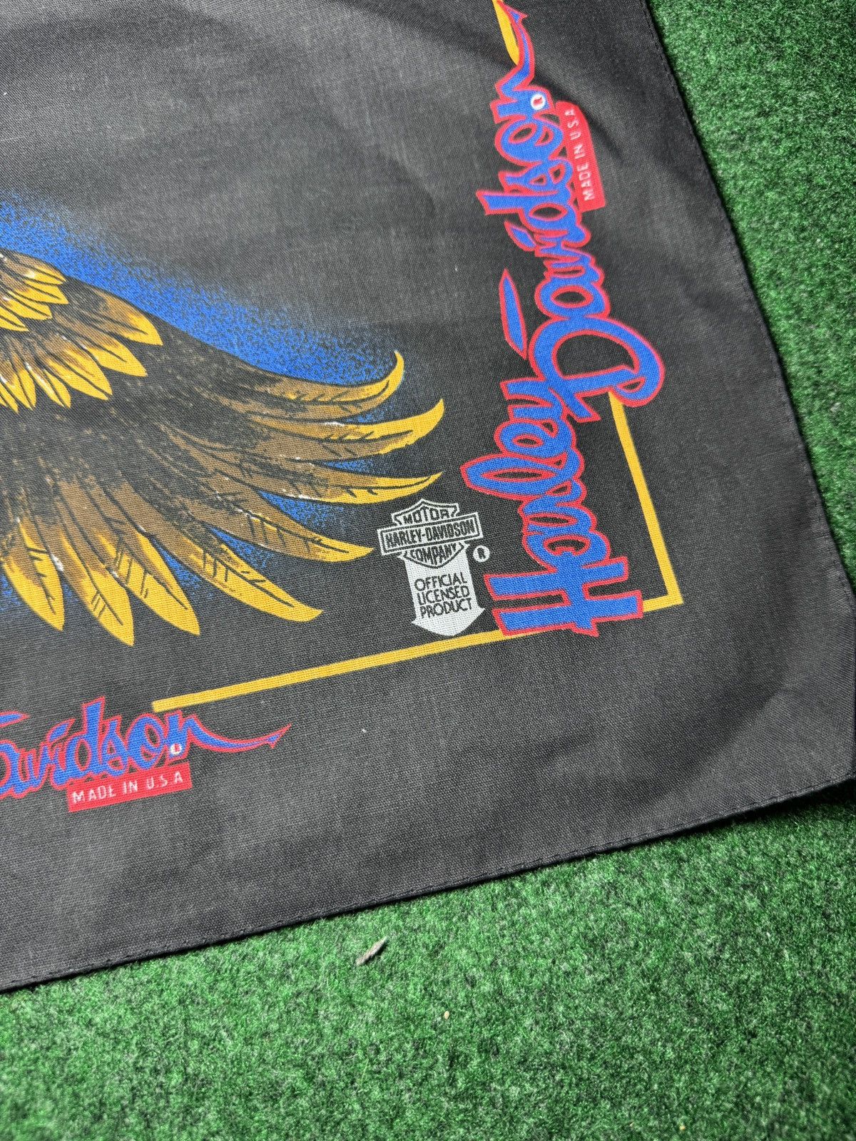 Harley Davidson × Vintage Vintage 90s Harley Davidson Eagle Soars Alone Biker Bandana Size ONE SIZE - 3 Thumbnail