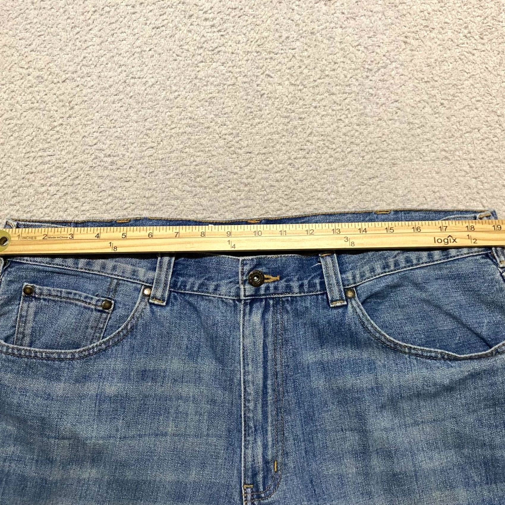 Vintage Urban Pipeline Jeans Blue Denim Relaxed Slim? 38x30 Straight Mid Rise Men Regular 5-Pocket Denim Blue Medium Wash Size US 38 / EU 54 - 7 Thumbnail