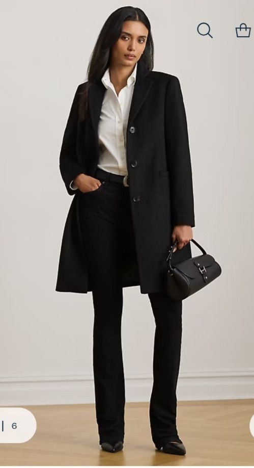Lauren Ralph Lauren Lauren Ralph Lauren Navy Wool Blend Coat Tailored Jacket Size S / US 4 / IT 40 - 1 Thumbnail