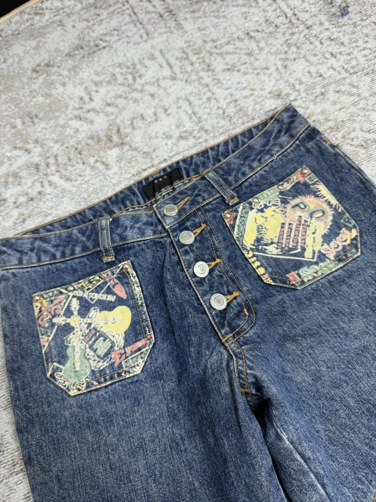 Tornado Mart Cat ifsix style y2k denim pants Size US 29 - 6 Thumbnail