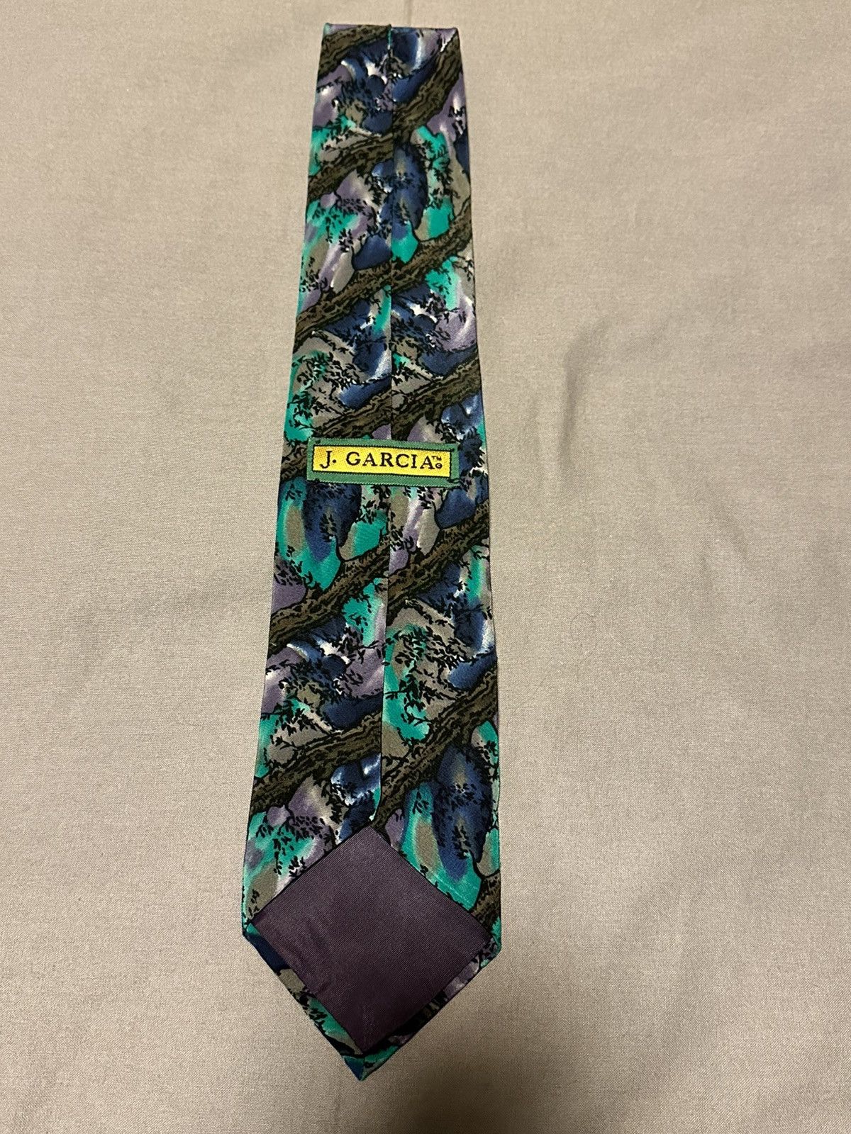Other Vintage Jerry Garcia J. Neck Tie Teal Purple PINE & ROCK Size ONE SIZE - 1 Thumbnail