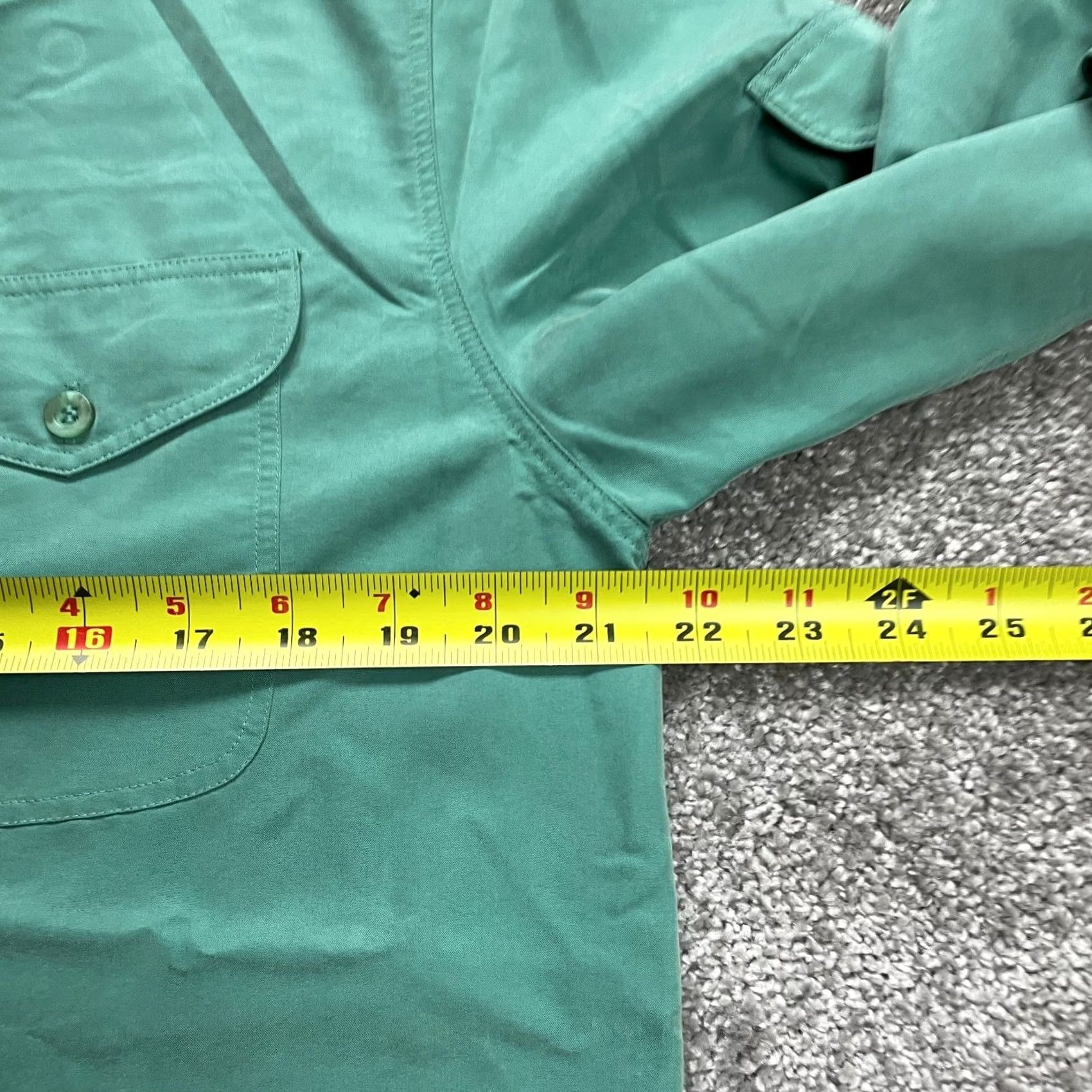Essentials Modern Essentials Button Blouse Shirt Womens Medium Green Long Sleeve Polynosic Size M / US 6-8 / IT 42-44 - 7 Thumbnail