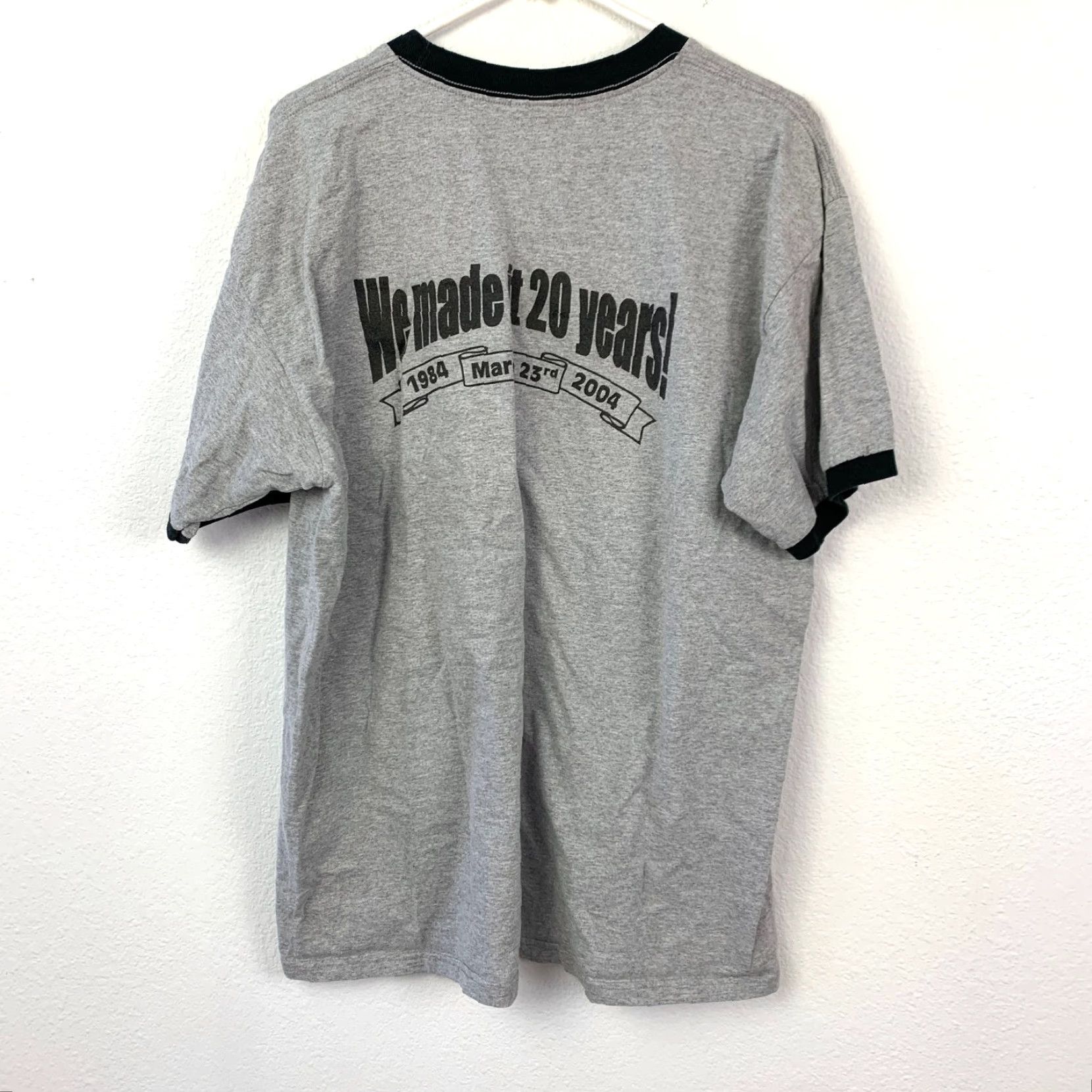 Anvil The Exchange Restaurant Gray Ringer T-Shirt Mens XL Anvil Cotton Blend 2004 Size US XL / EU 56 / 4 - 7 Thumbnail