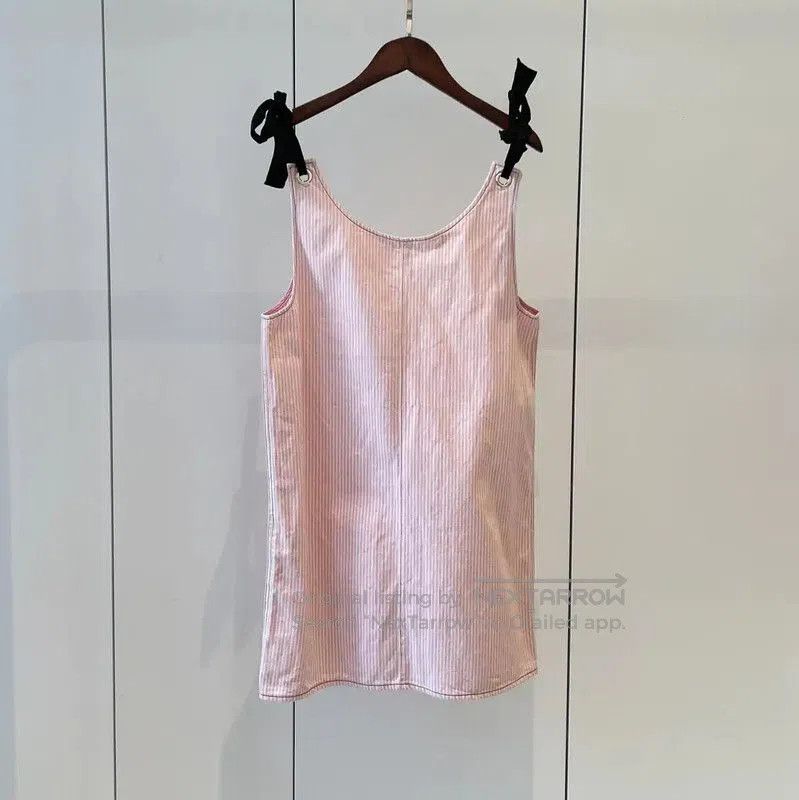 Miu Miu Miu Miu Pink Striped Sleeveless Dress Size S . Size S / US 4 / IT 40 - 2 Thumbnail
