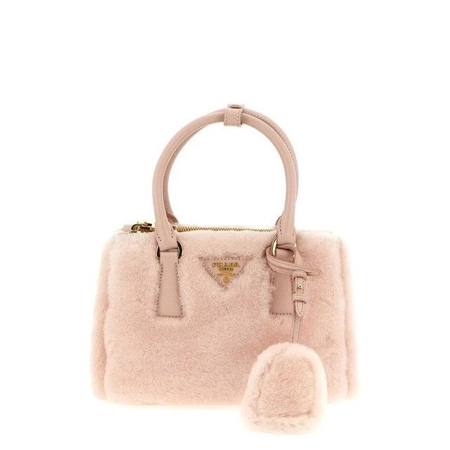 Prada PRADA Galleria Mini Pink Shearling Top Handle Bag New & Auth Size ONE SIZE - 1 Thumbnail