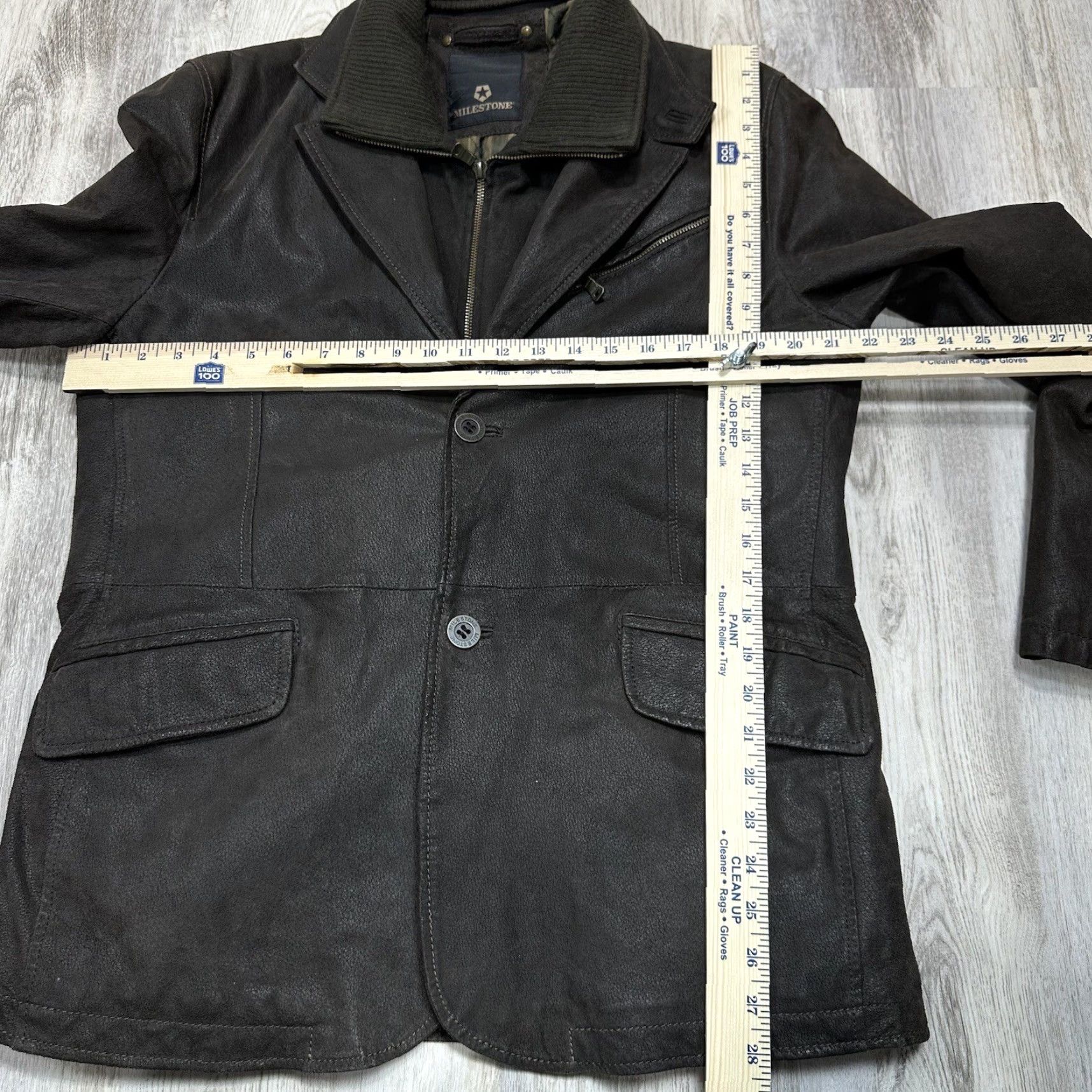 Vintage Milestone Leather Jacket Mens Sz L Brown Zip Button Up Overcoat Motorcycle Style Vintage? Size US L / EU 52-54 / 3 - 2 Thumbnail