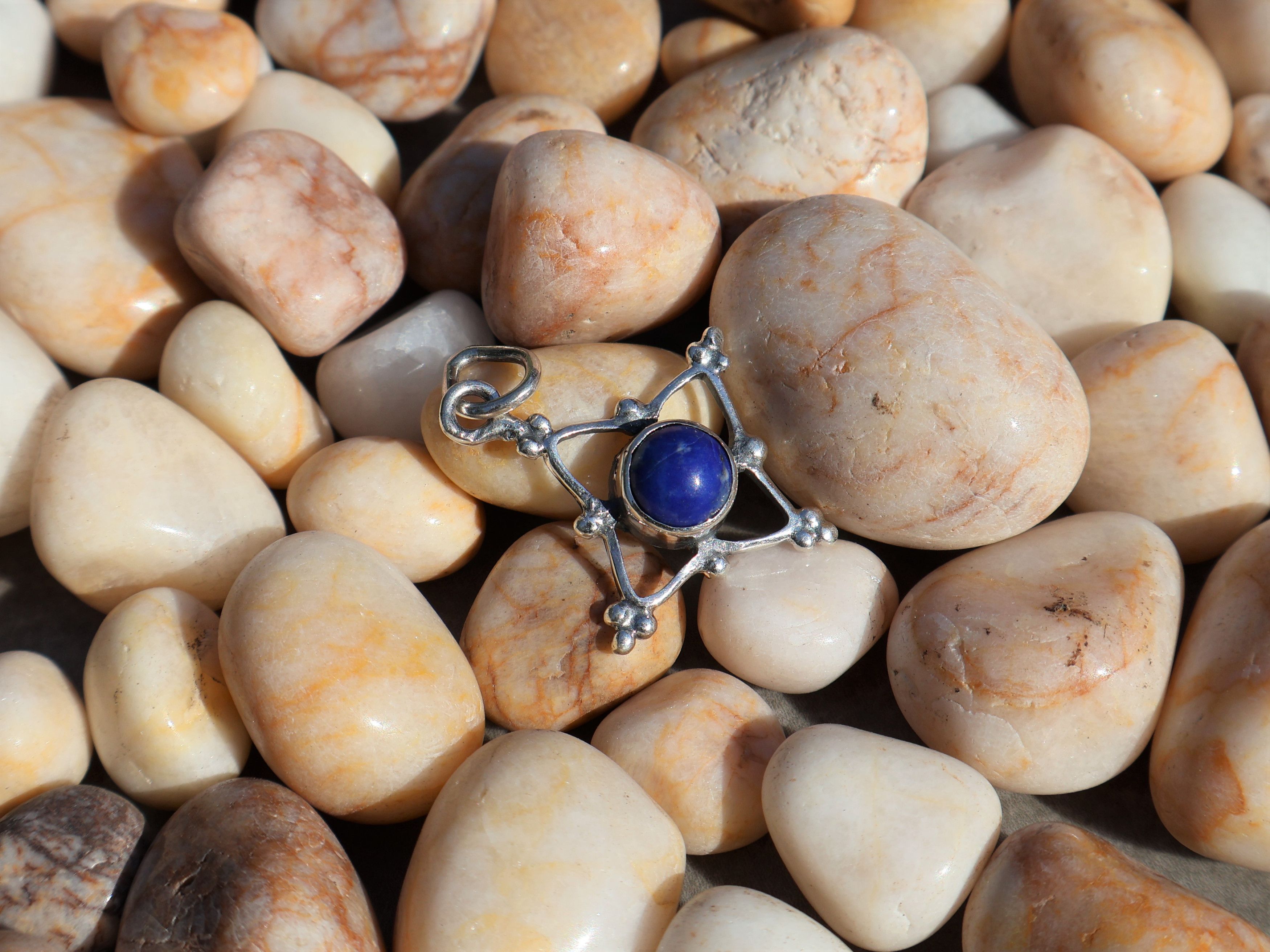 Handmade Lapis Lazuli Pendant, 925 Sterling Silver, Handmade Pendant, Size ONE SIZE - 4 Thumbnail