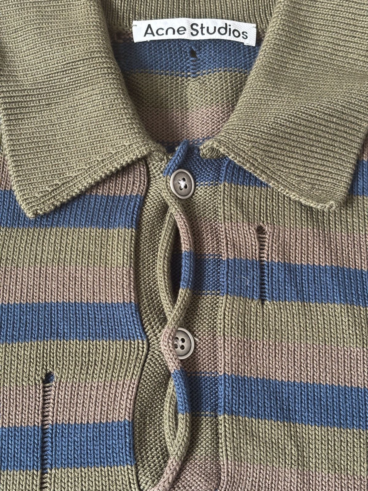 Acne Studios Acne Studios Knit Distressed Polo Size US M / EU 48-50 / 2 - 4 Thumbnail