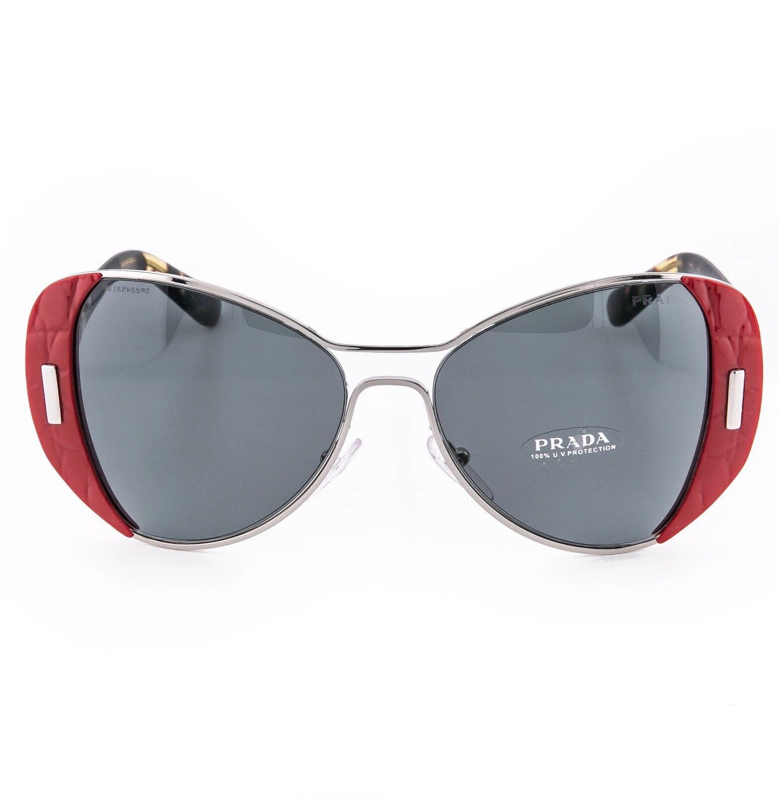 Prada PRADA PR60SS 60S MOD Geometric Red Silver Metal Havana Size ONE SIZE - 4 Thumbnail