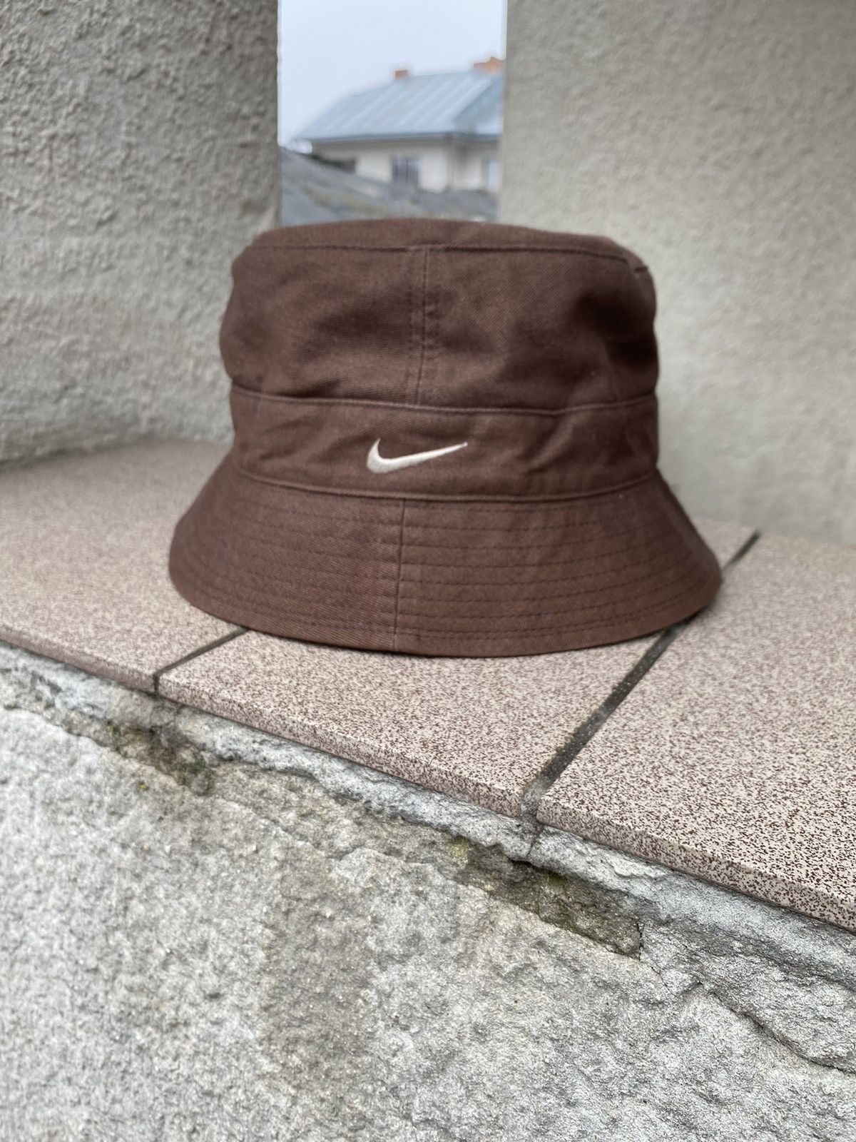 Nike × Vintage Nike vintage bucket hat swoosh brown 90s Size ONE SIZE - 10 Thumbnail