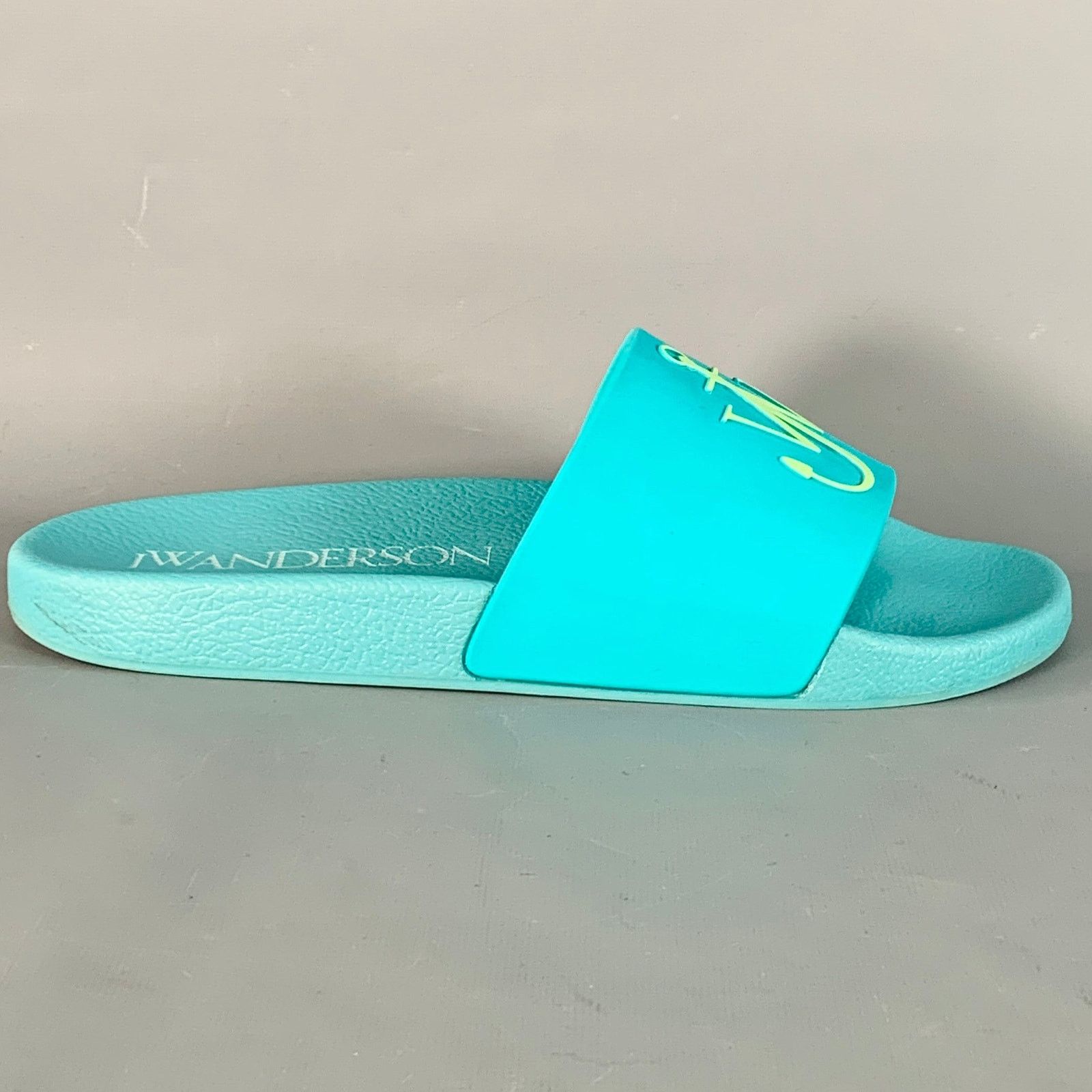 JW Anderson 9 Blue Green Anchor Logo Acetate Pool Slide Sandals Size US 9 / EU 42 - 2 Thumbnail
