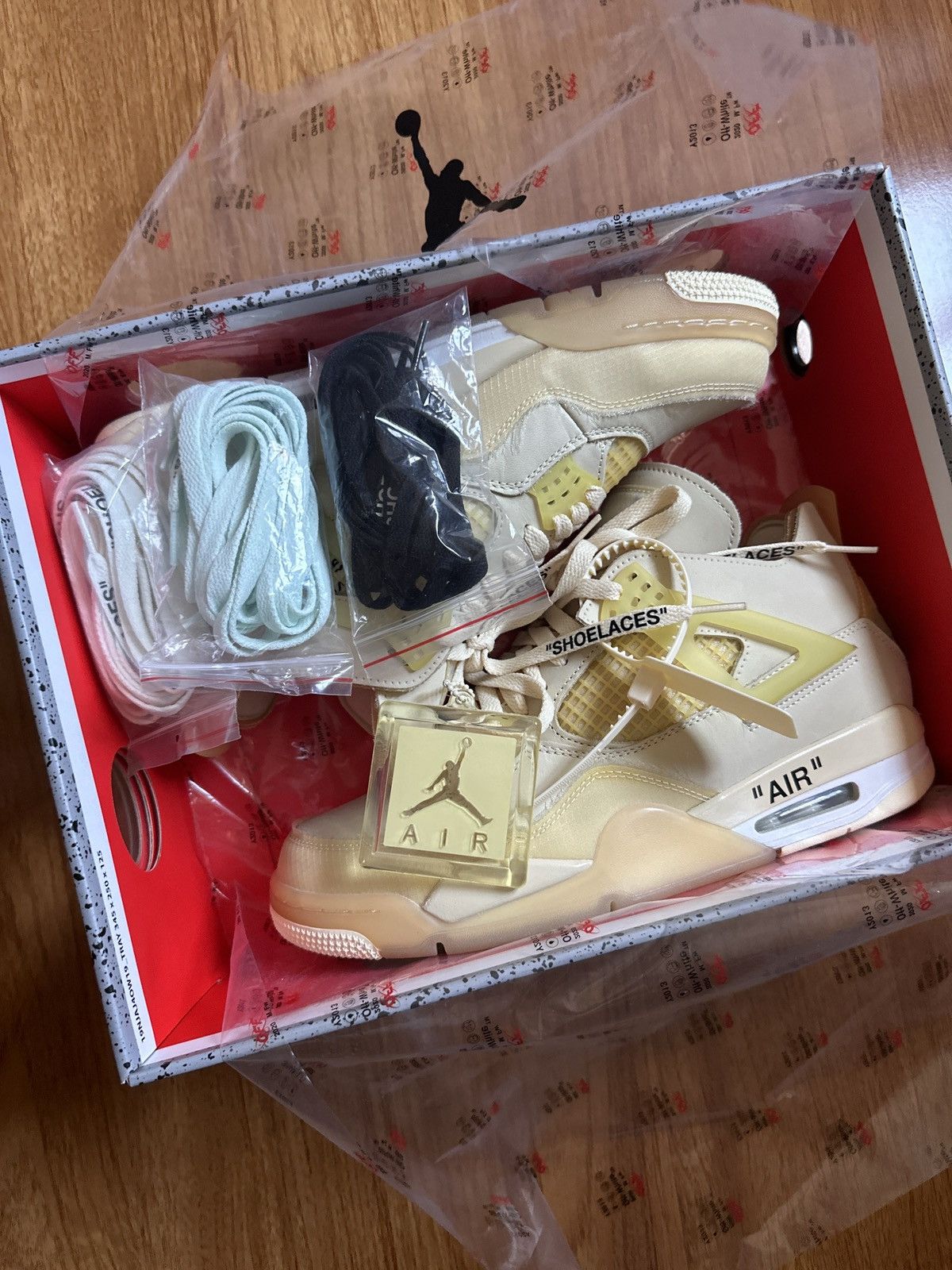 Jordan Brand × Nike × Off-White Off-White x Air Jordan 4 Retro SP ‘Sail’ Size US 10 / EU 43 - 4 Thumbnail
