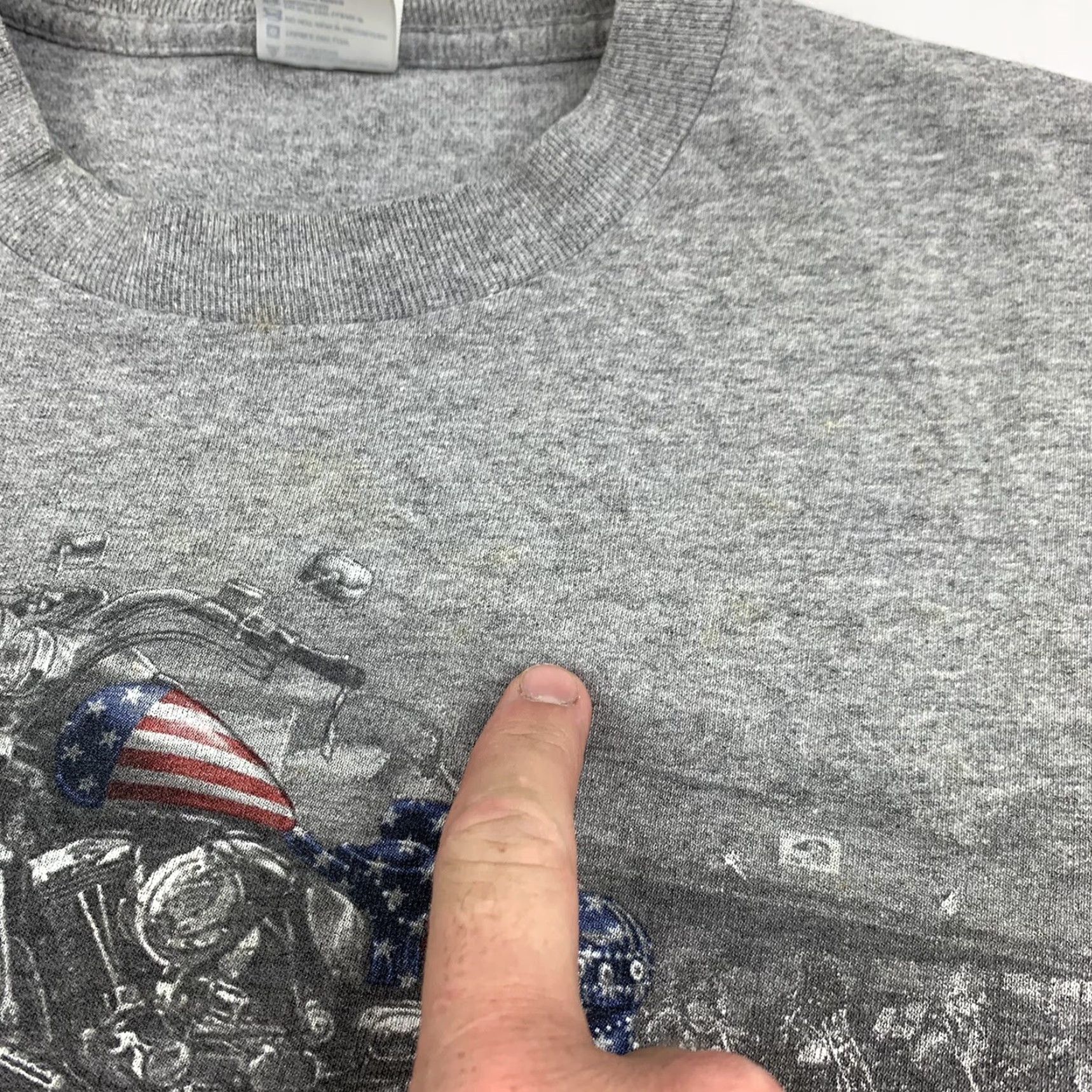 Delta VINTAGE Motorcycle T Shirt Adult Medium Gray An American Tradition USA Flag Y2K Mens Size US M / EU 48-50 / 2 - 3 Thumbnail