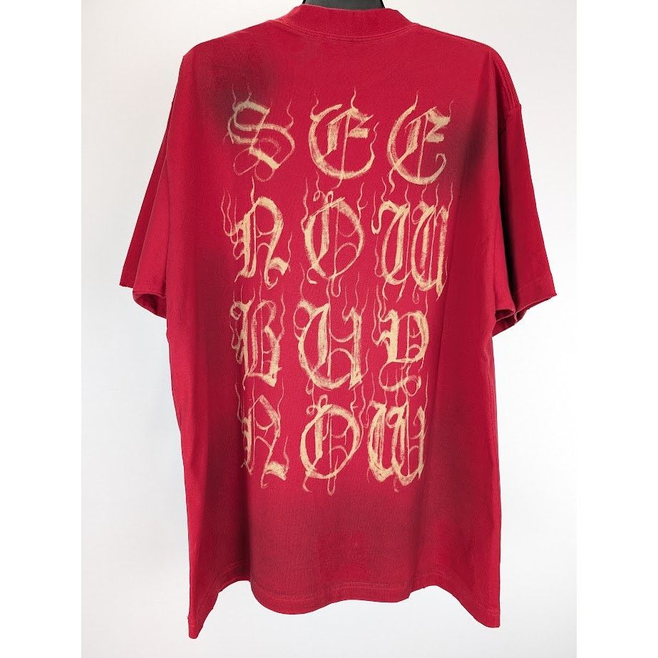 Balenciaga o1rshd1 Heavy Metal T-Shirt in Red Size US M / EU 48-50 / 2 - 11 Thumbnail