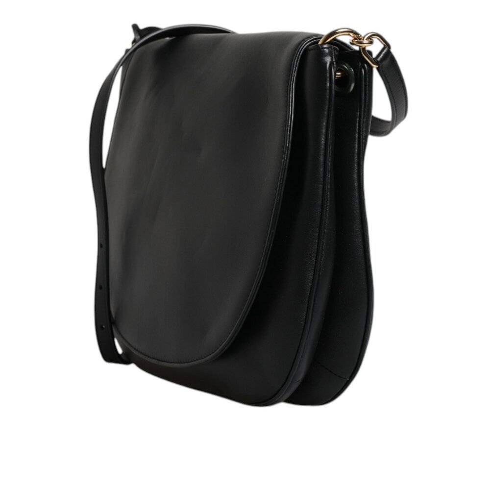 Dolce & Gabbana Dolce & Gabbana Black Leather Flap Saddle Shoulder Bag Size ONE SIZE - 3 Thumbnail