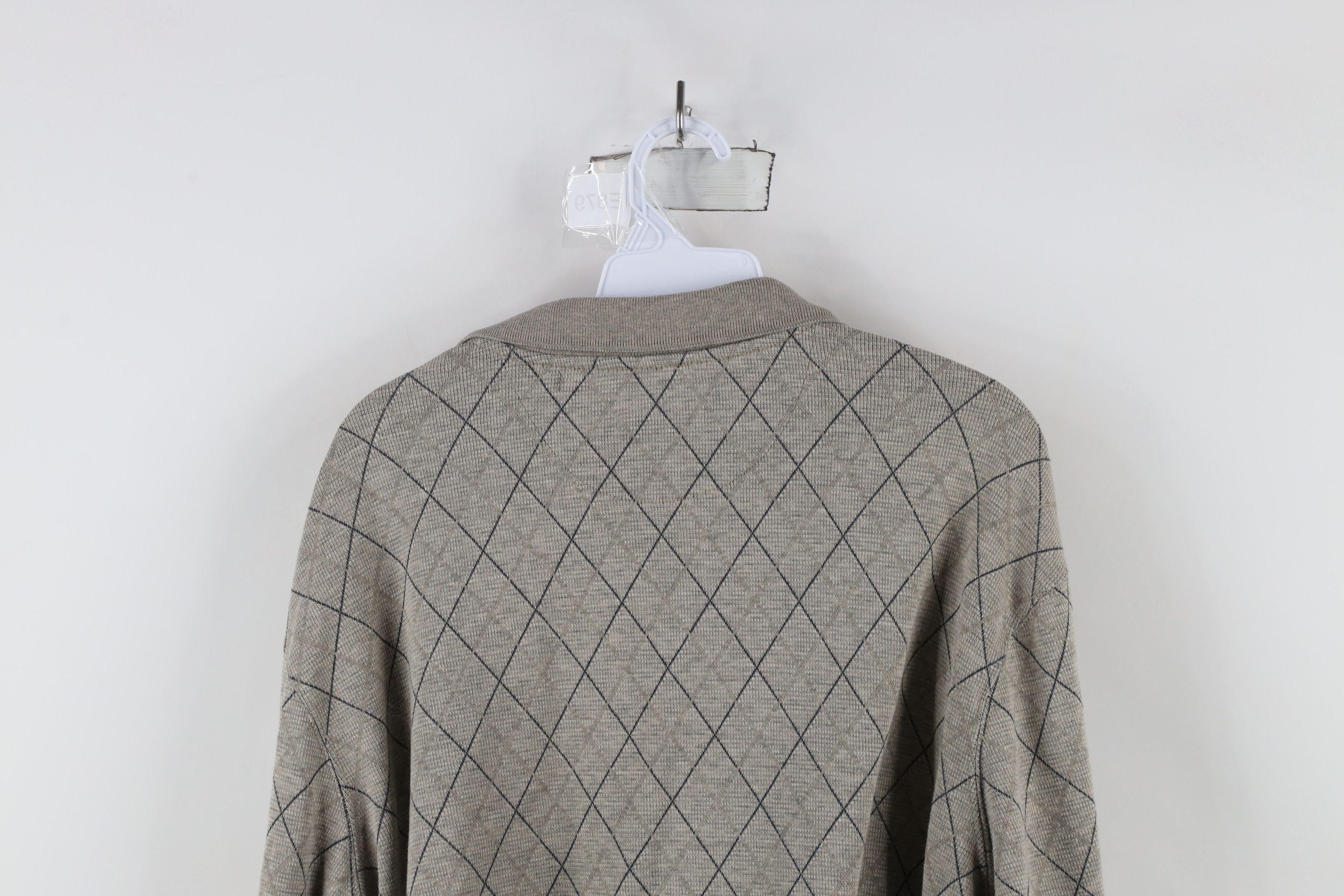 Vintage Vintage 90s Streetwear Argyle Diamond Long Sleeve Rugby Polo Size US XL / EU 56 / 4 - 9 Thumbnail
