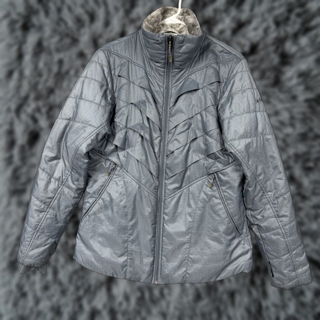 Columbia Jacket Womens Large Gray Omni-Heat Interchange Puffer Full Zip