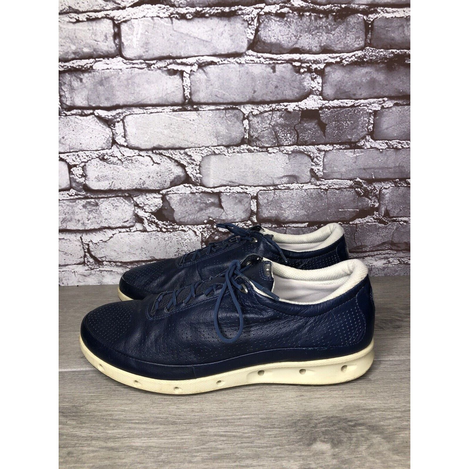 Ecco Ecco Blue Yak Leather Casual Comfort Lace Up Spikeless Golf Size US 11 / IT 41 - 17 Thumbnail