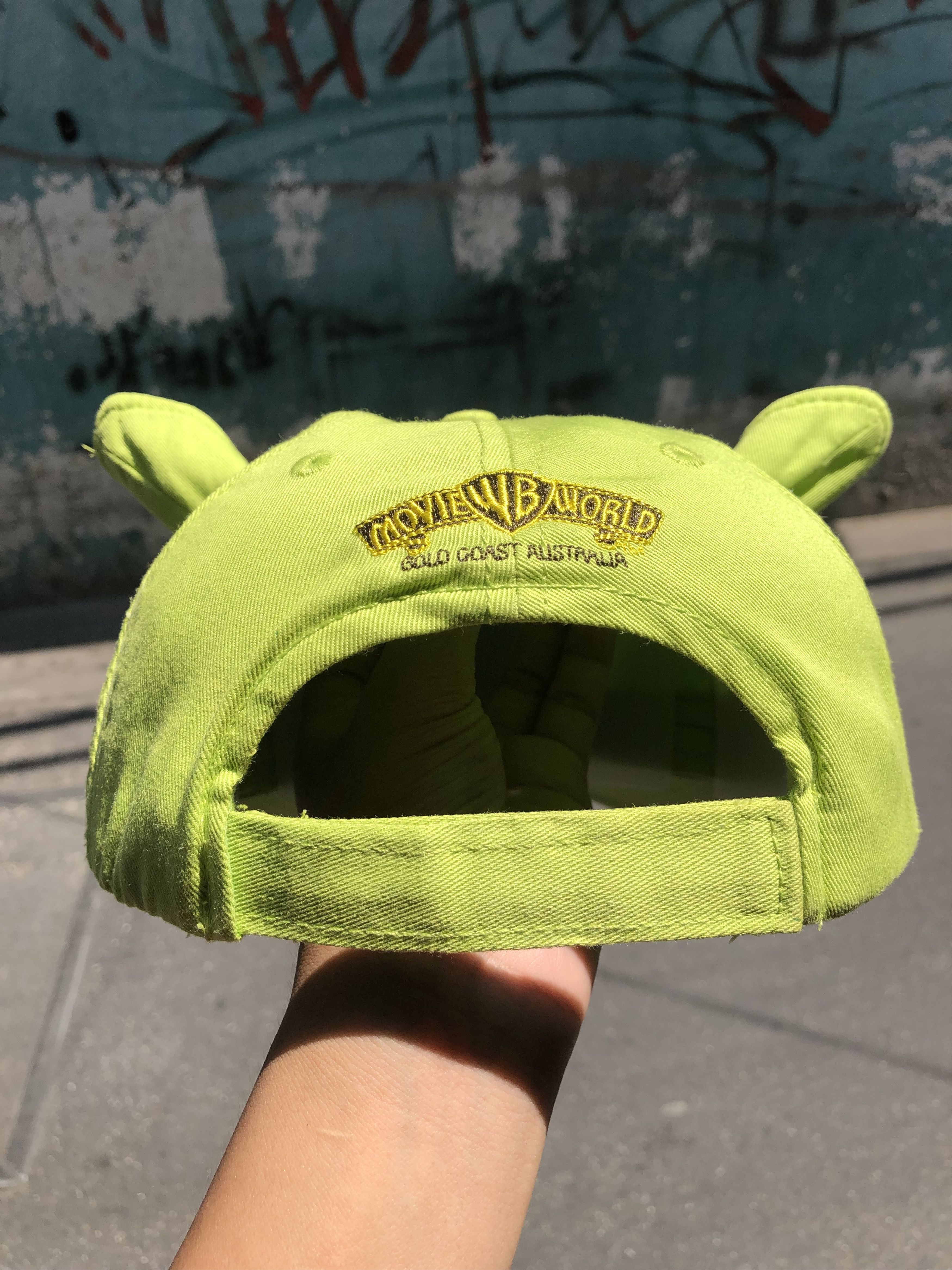 Warner Bros Rare Vtg 2000s Shrek DreamWorks Ogre Ears Strapback Cap Hat Size ONE SIZE - 4 Thumbnail