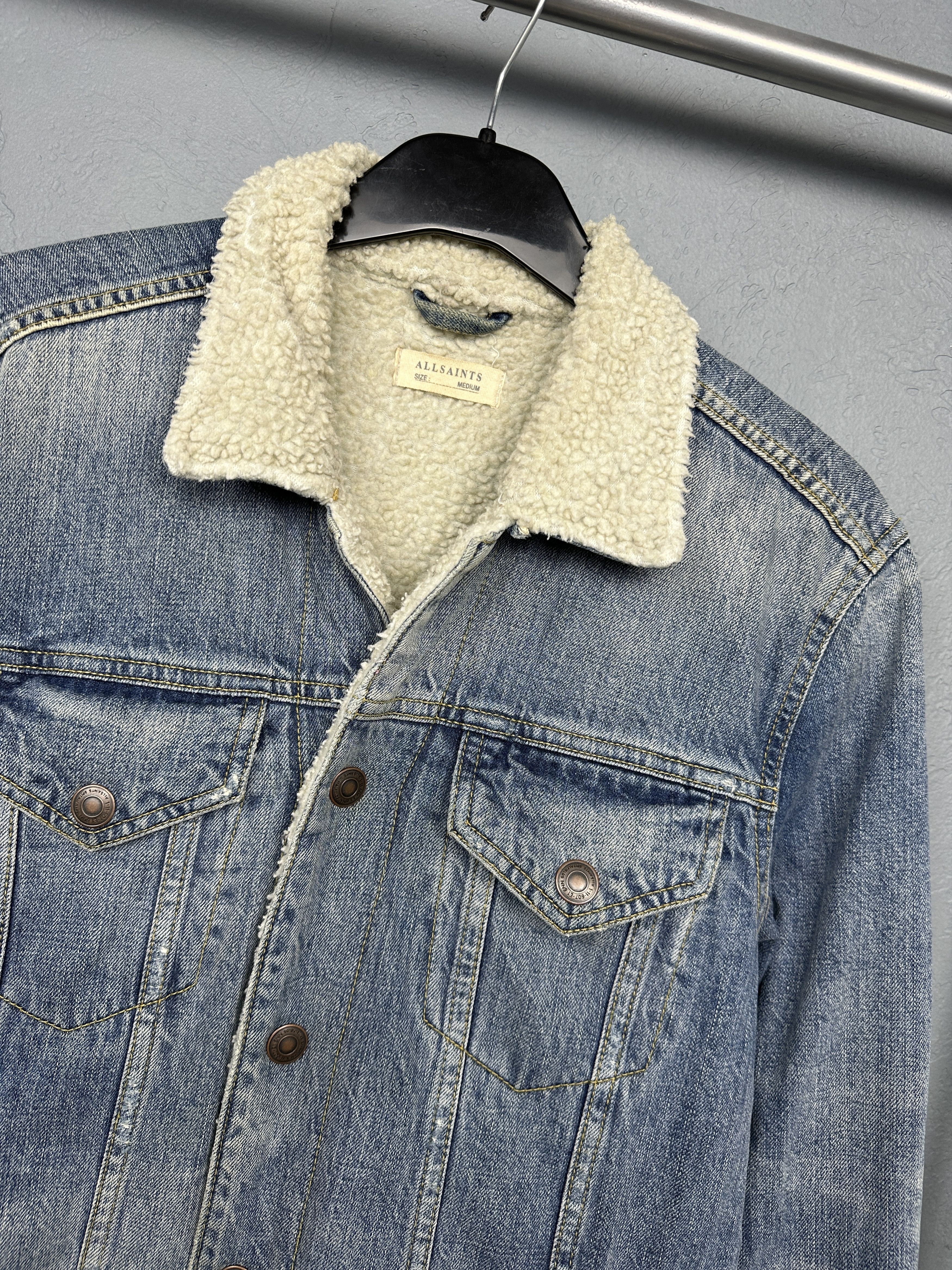Allsaints Allsaints Ikano Mens Denim Sherpa Jacket Size US M / EU 48-50 / 2 - 2 Thumbnail