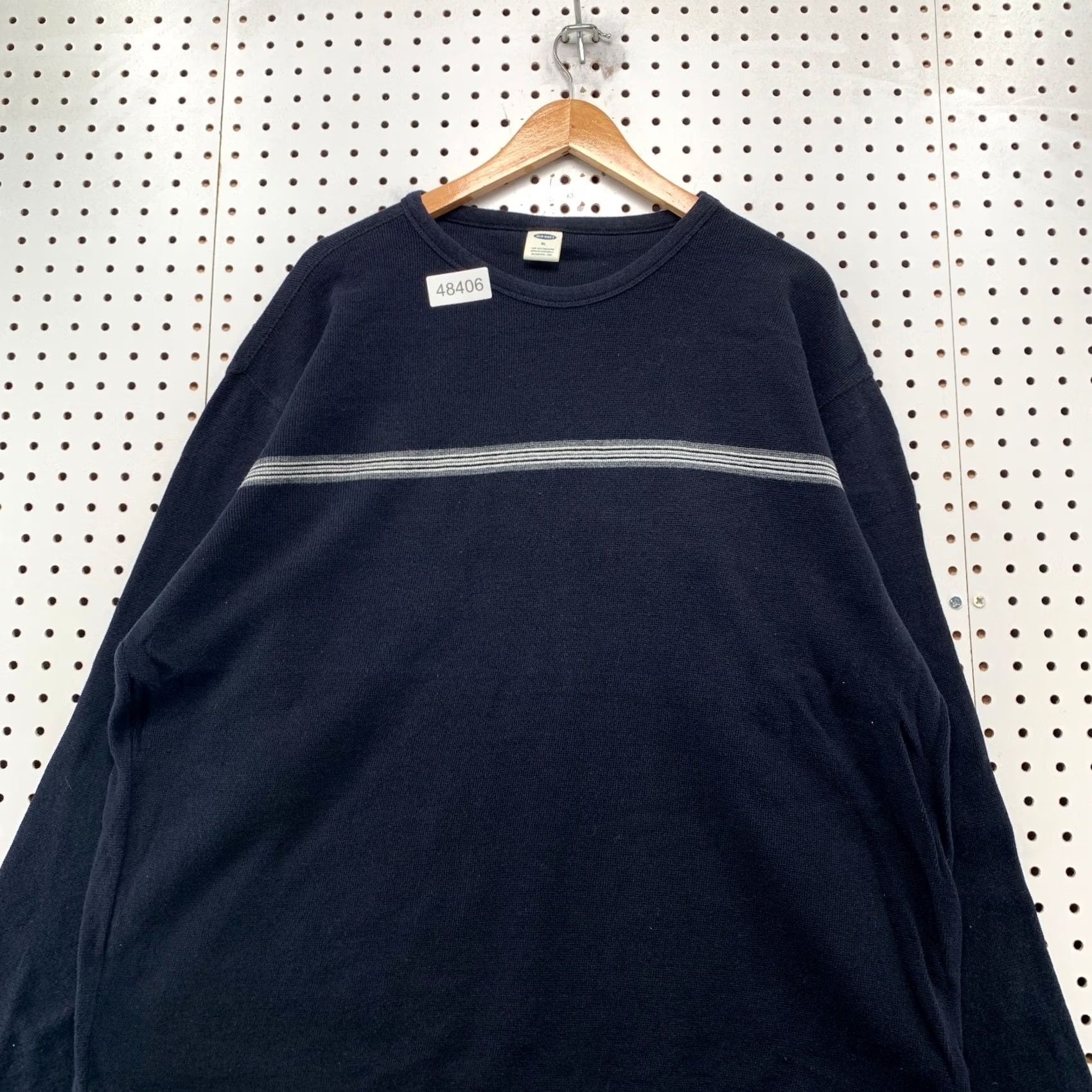 Old Navy Vintage Old Navy Sweater Mens XL Navy Blue Striped Long Sleeve Crew Neck Pullover Punk Winter Casual Boys Mens Size US XL / EU 56 / 4 - 4 Thumbnail