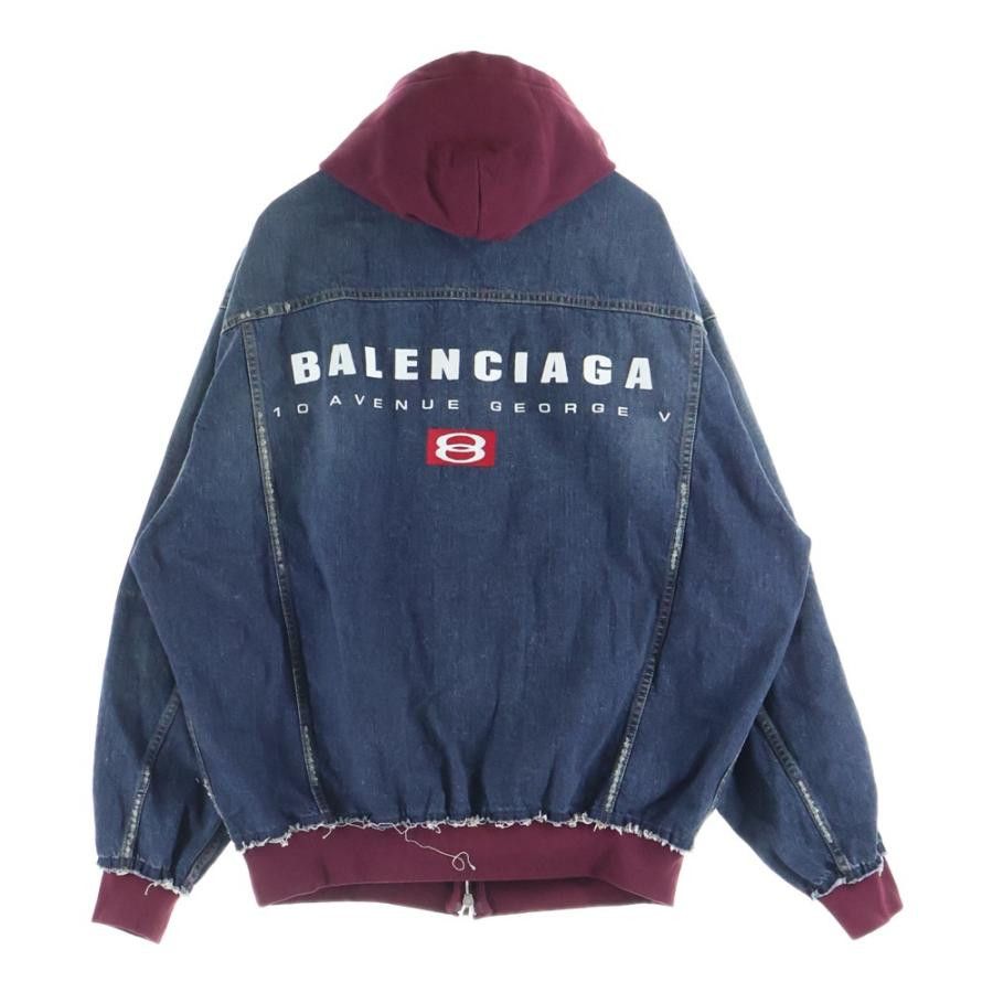 Balenciaga Denim Wash Hooded Sweatshirt Jacket Size US M / EU 48-50 / 2 - 1 Thumbnail