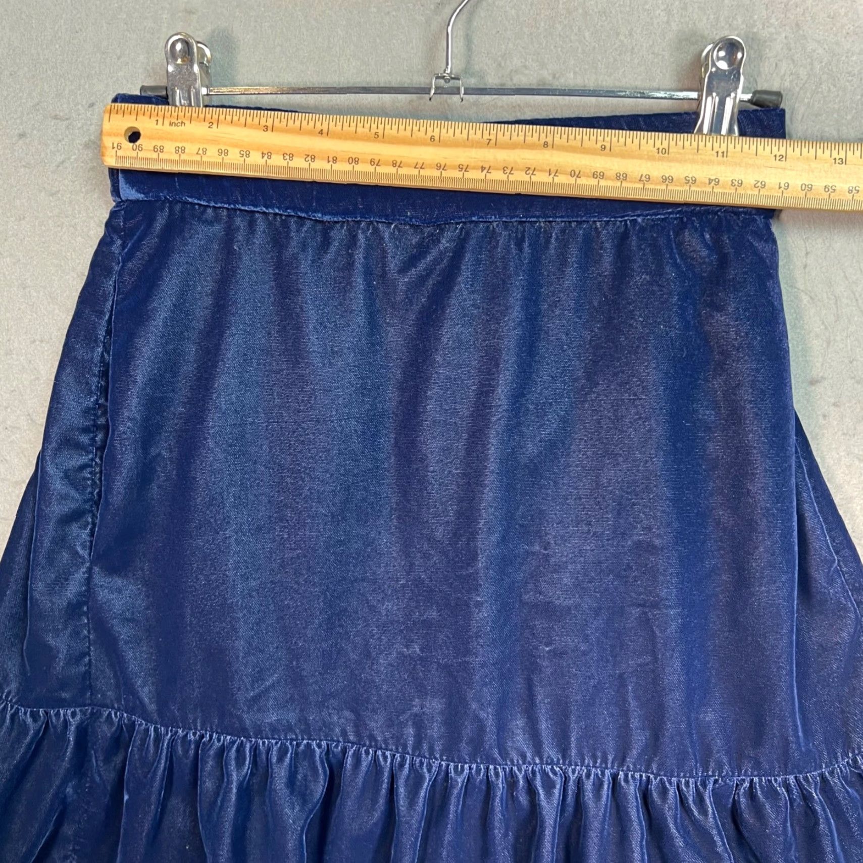 J.Crew J. Crew Womens Size XXS Navy Blue Ruffle Mini Skirt Polyester Size 24" / US 00 / IT 34 - 5 Thumbnail