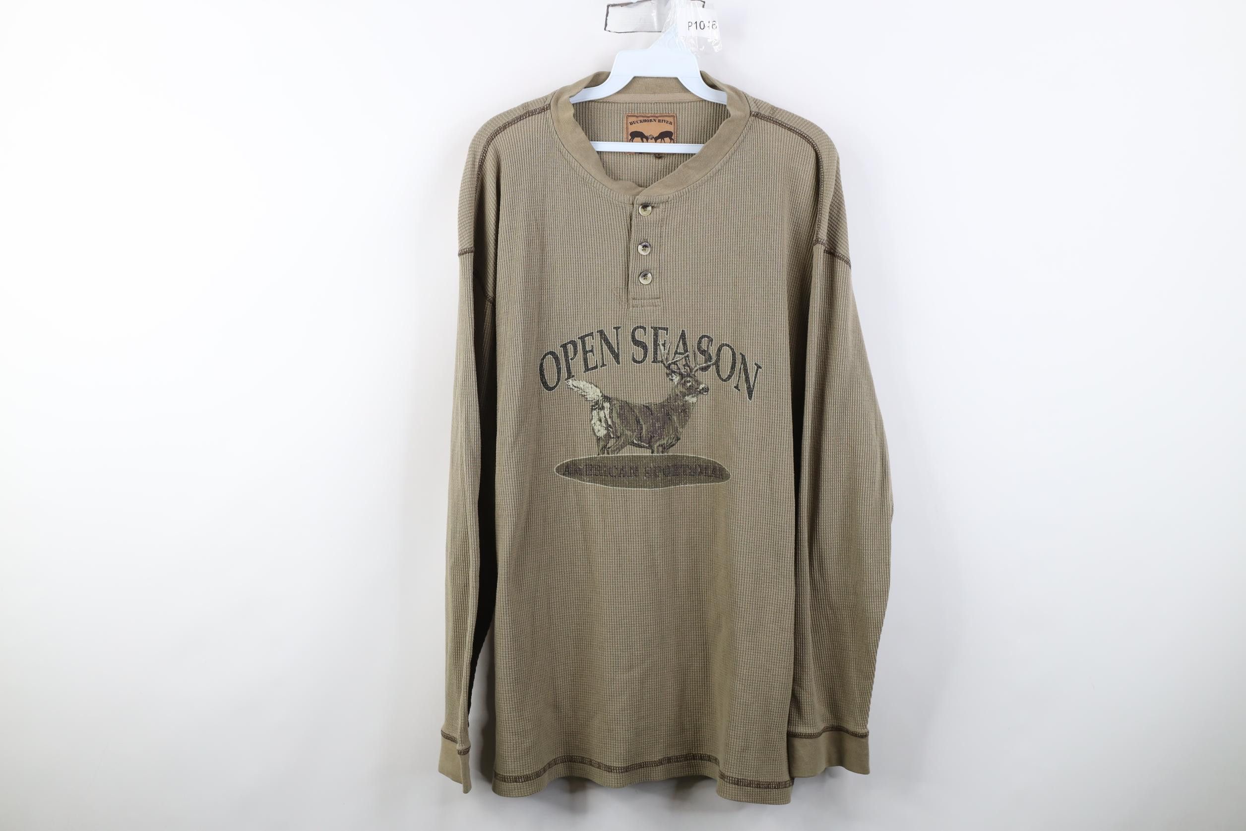 Vintage Vintage Y2K Streetwear Thermal Waffle Knit Henley T-Shirt Size US XL / EU 56 / 4 - 1 Thumbnail