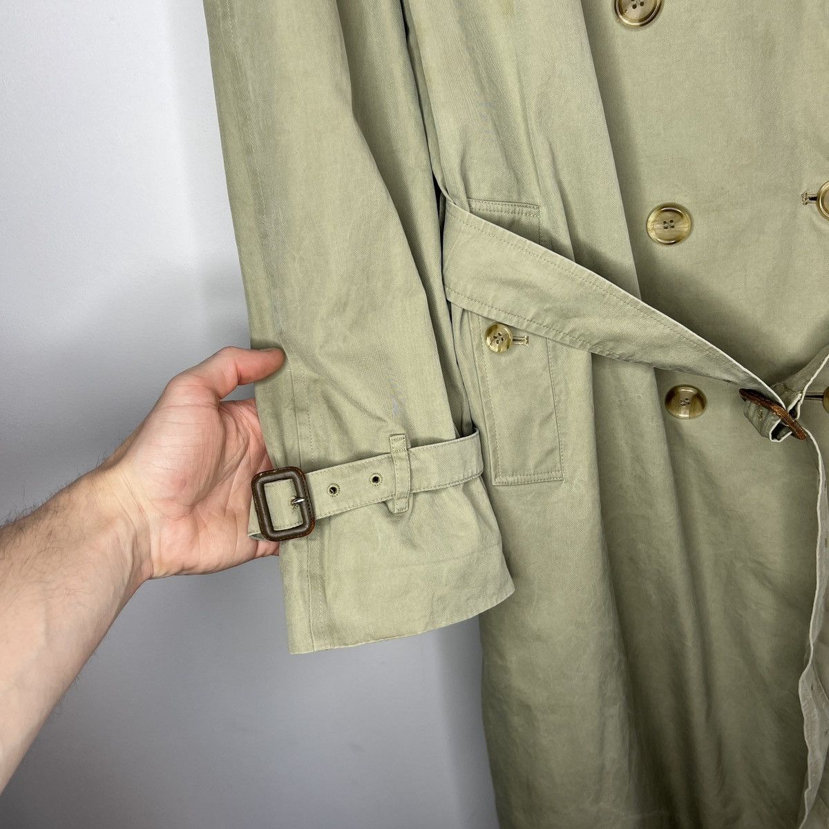 Burberry × Designer × Vintage Vintage Burberry Trench Coat 90s Nova Check Beige Belted Size US M / EU 48-50 / 2 - 6 Thumbnail