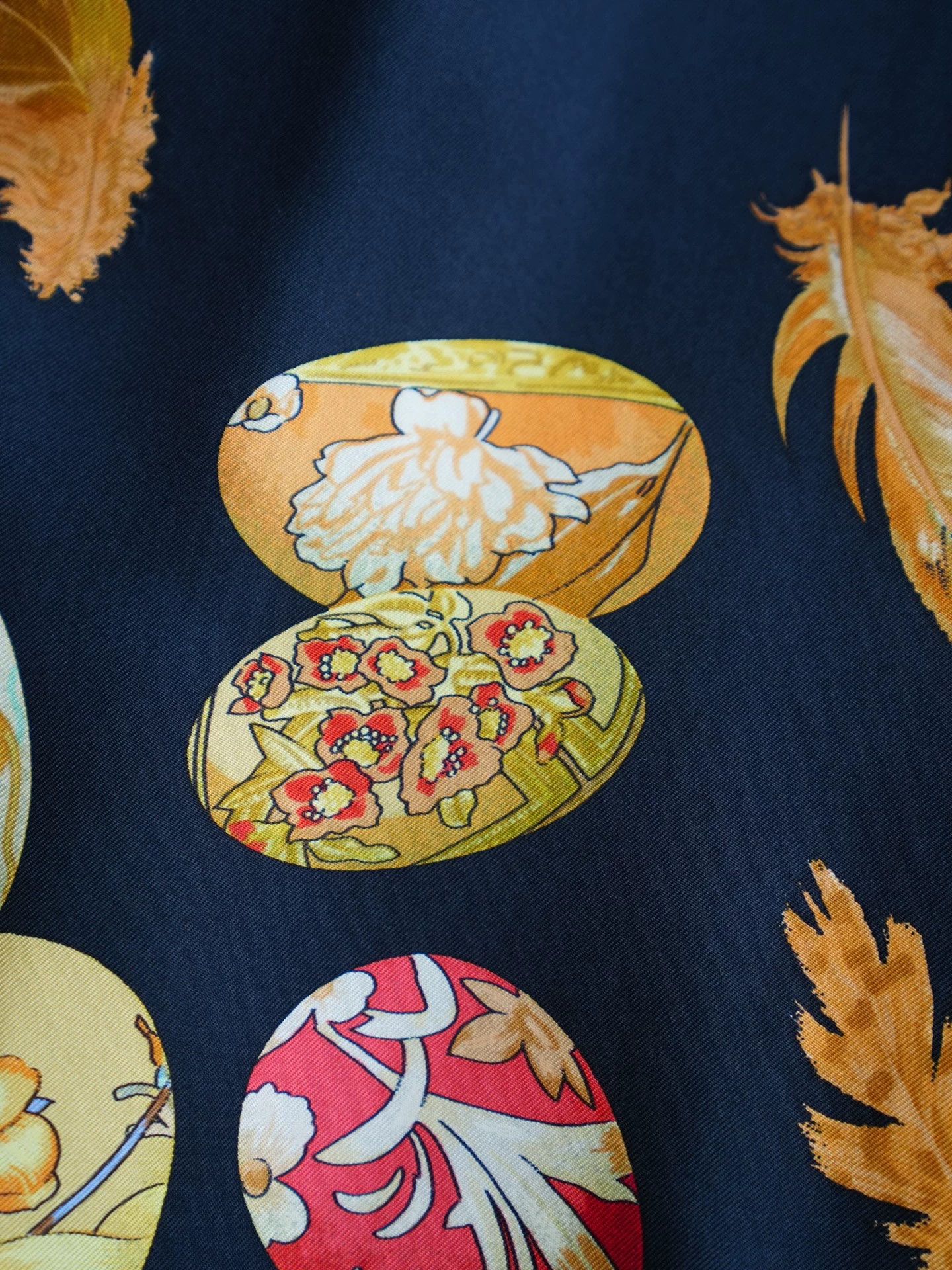 Hermes HERMES Black Gold Easter Egg Silk Oversized Shirt FR40 Rare Size M / US 6-8 / IT 42-44 - 7 Thumbnail