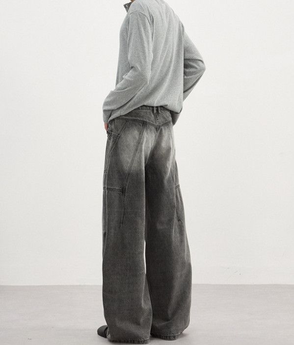 Japanese Brand American retro men's baggy washed work jeans Size US 32 / EU 48 - 3 Thumbnail