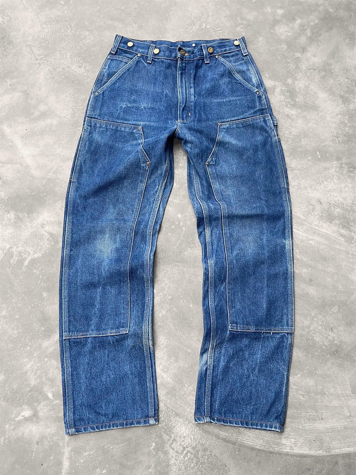 Carhartt Faded Carhartt Raw-Denim Carpenter Double Knee Pant B07-DNM Size US 32 / EU 48 - 1 Thumbnail