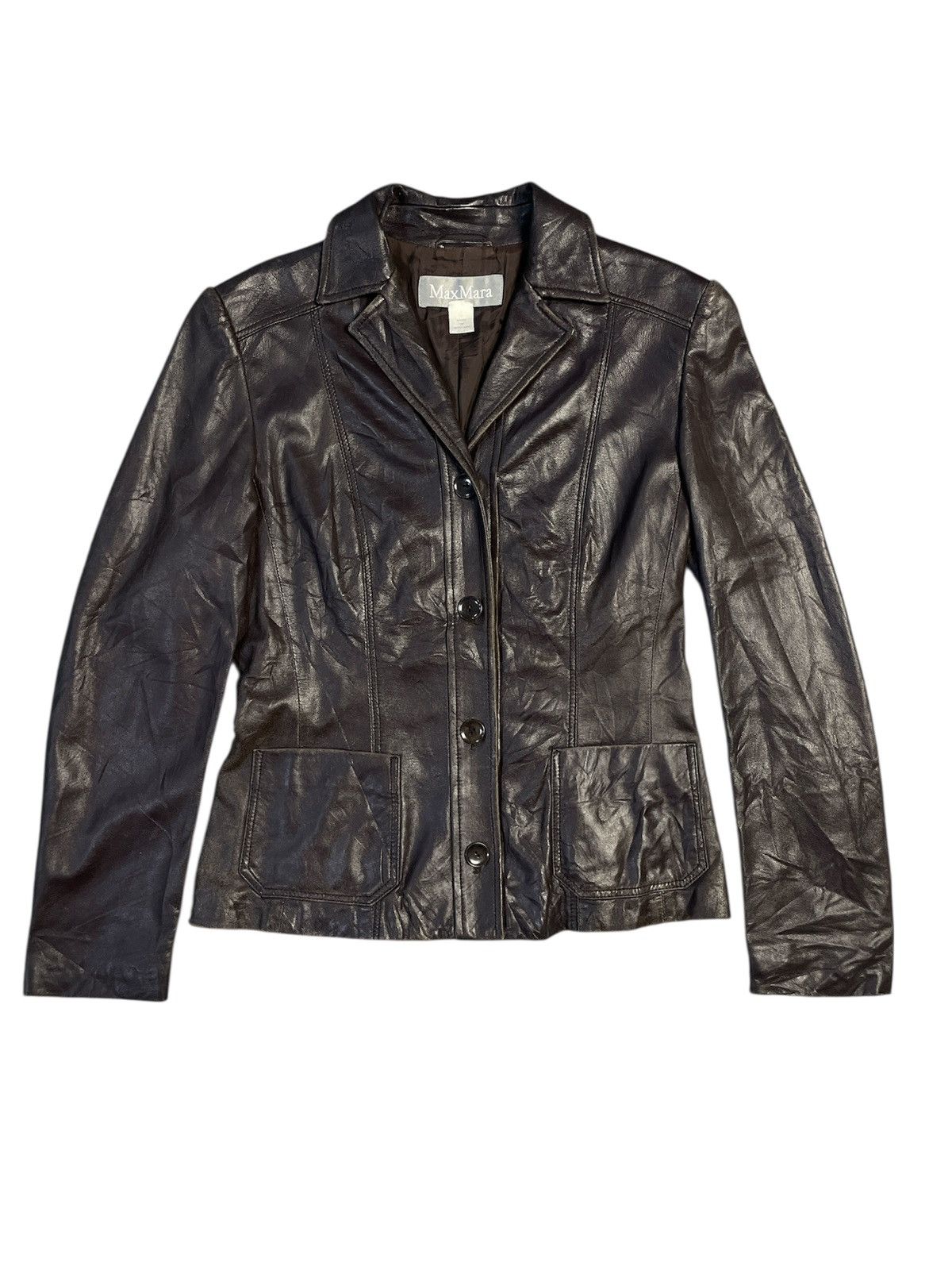 Max Mara Vintage Max Mara Leather Jacket Size S / US 4 / IT 40 - 1 Thumbnail