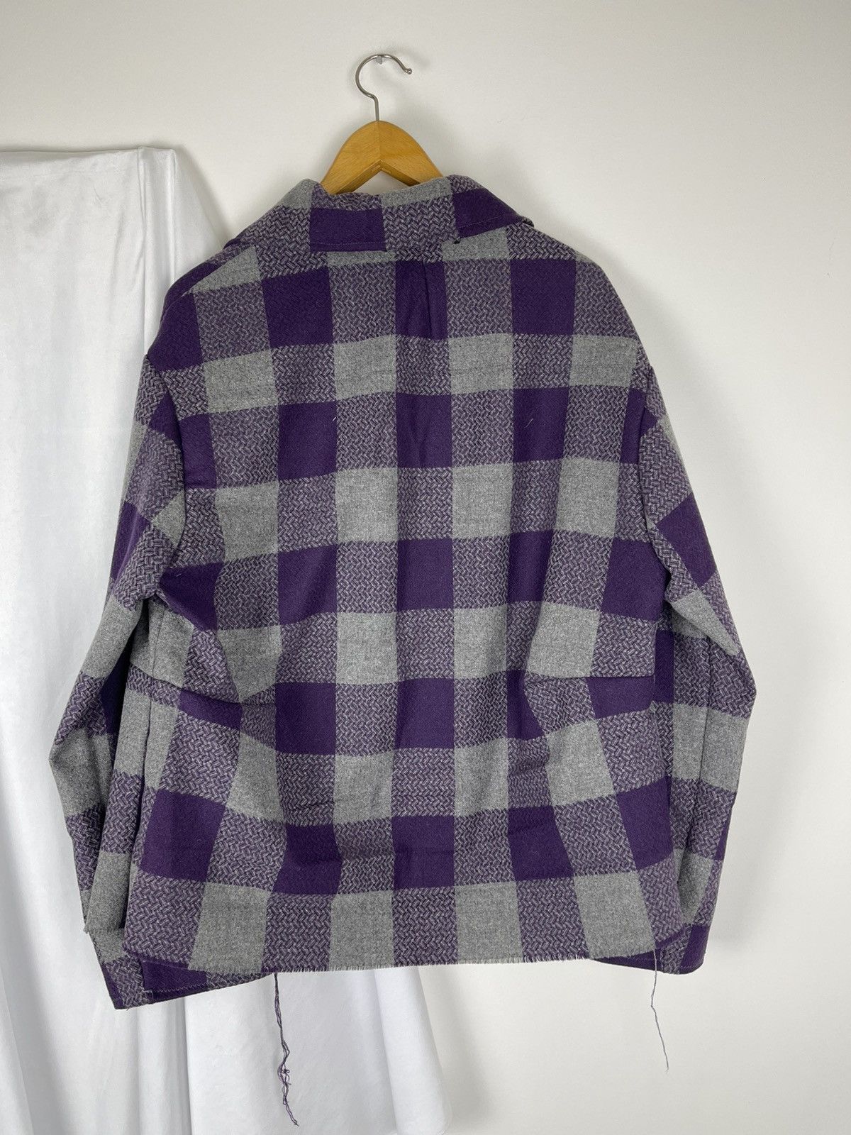 Chorley Darted 3d shape wool distressed hem flannel shirt jacket Size US L / EU 52-54 / 3 - 5 Thumbnail