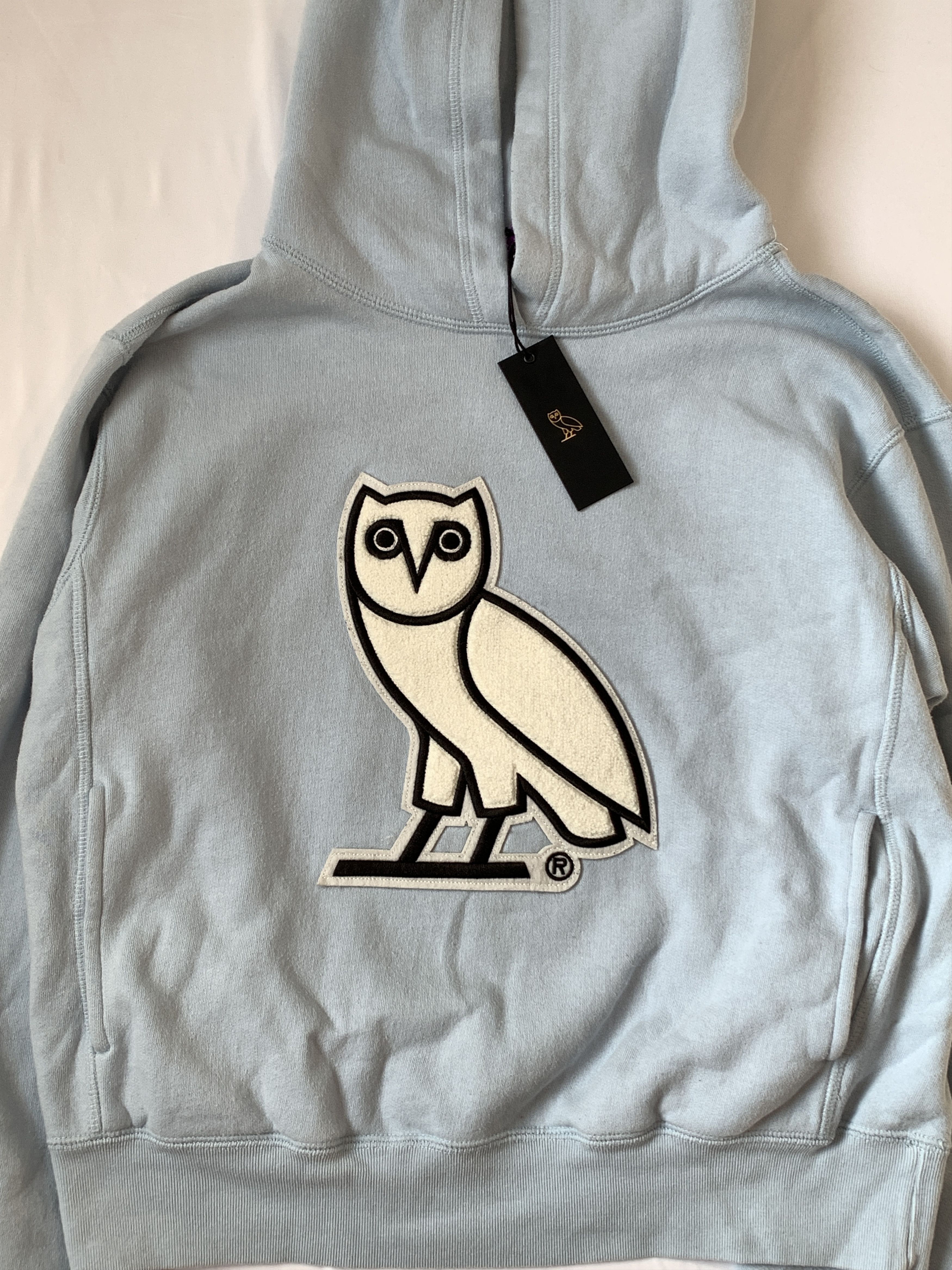 Drake OVO Chenille Womens Hoodie Sky Blue Size M / US 6-8 / IT 42-44 - 3 Thumbnail