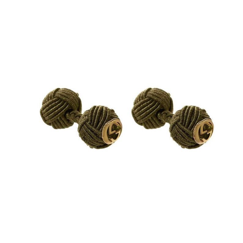 Gucci NEW Gucci Interlocking G rope cufflinks Green Gold GG Logo Size ONE SIZE - 1 Thumbnail