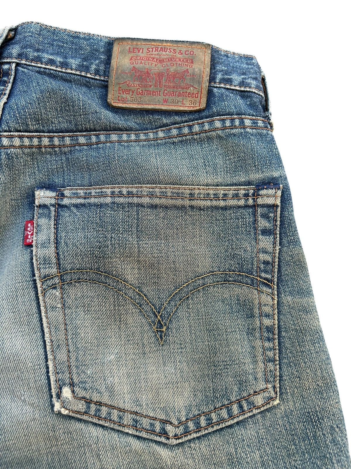 Levi's × Vintage Vintage Levis Selvedge Distressed Rusty MudWash Denim jeans Size US 30 / EU 46 - 8 Thumbnail