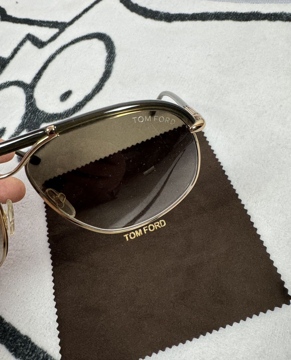 Tom Ford Tom Ford Sunglasses Russell TF234 Black Gold With Box Size ONE SIZE - 4 Thumbnail