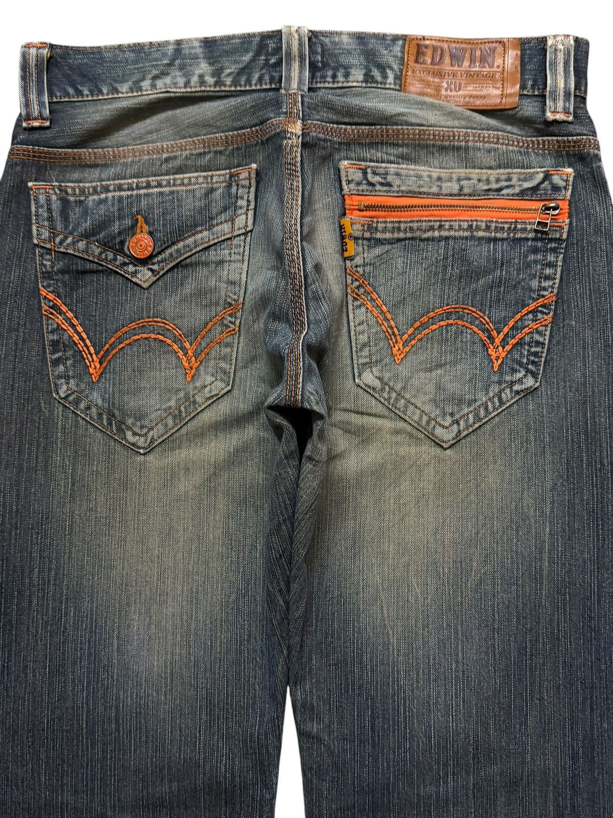 Edwin Vintage 90s Edwin XV Mud Wash Whiskers Distressed Wide Leg Size US 34 / EU 50 - 4 Thumbnail