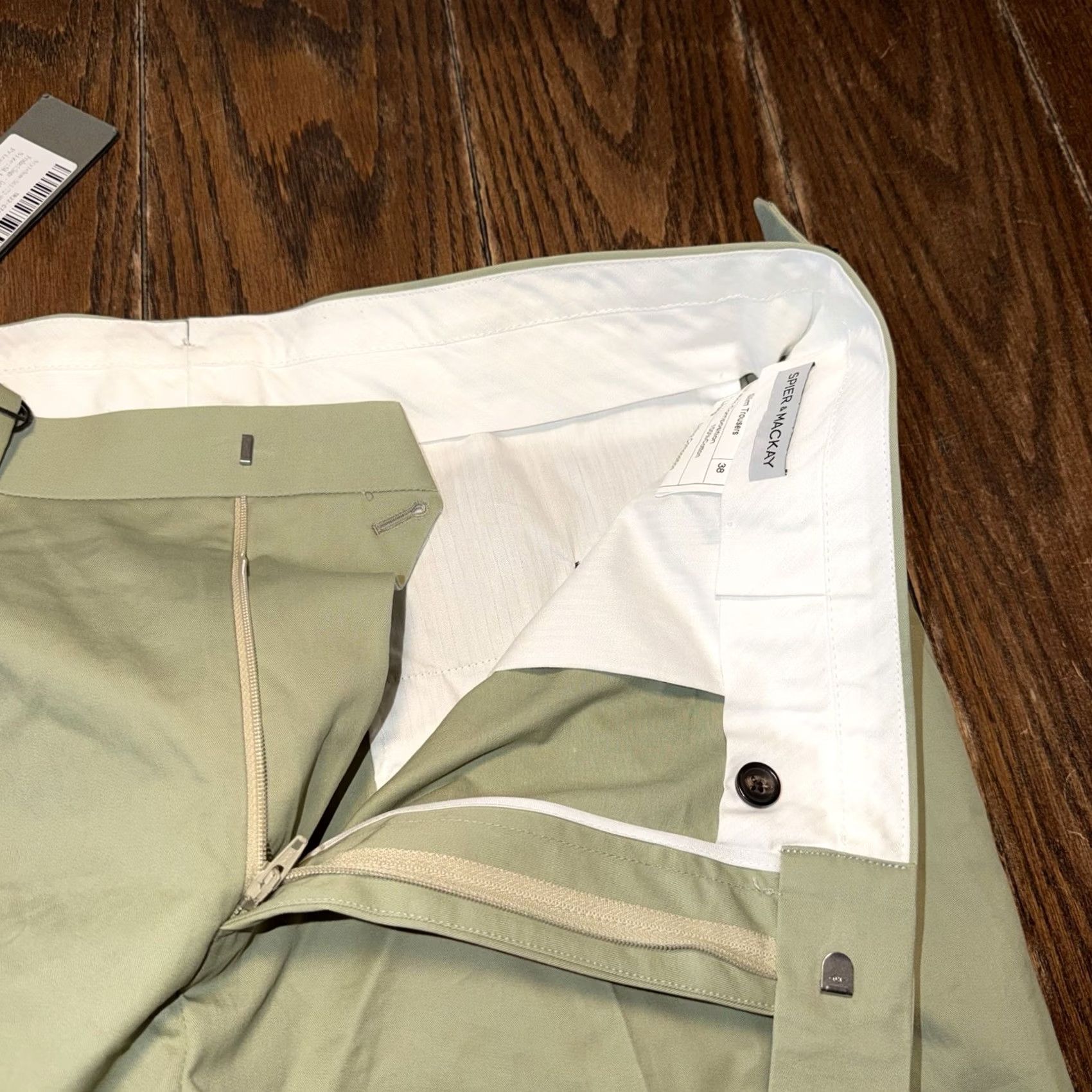 Vintage Spier & Mackay Slim Trousers Mens 38x28 Sage Green Adjustable Buckle Pleated New Size US 38 / EU 54 - 4 Thumbnail