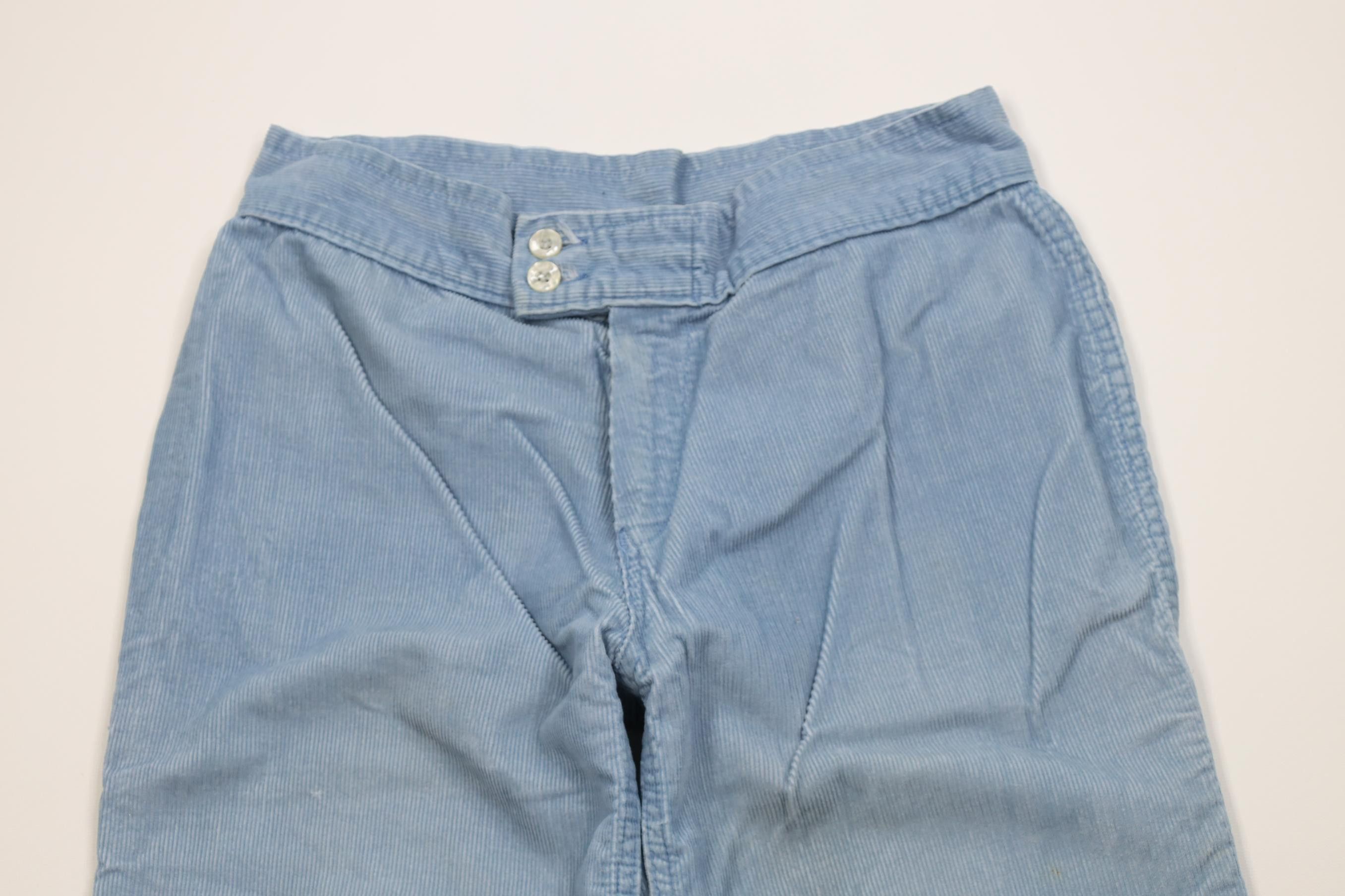 Vintage Vintage 70s Streetwear Corduroy Bell Bottoms Pants Blue USA Size 28" / US 6 / IT 42 - 2 Thumbnail