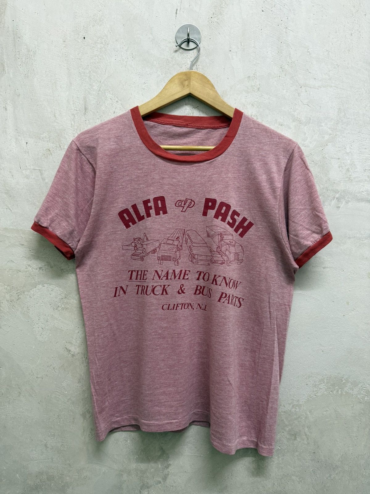 Vintage Vintage Distressed Alfa Pash Ringer T-Shirt Size US S / EU 44-46 / 1 - 1 Thumbnail
