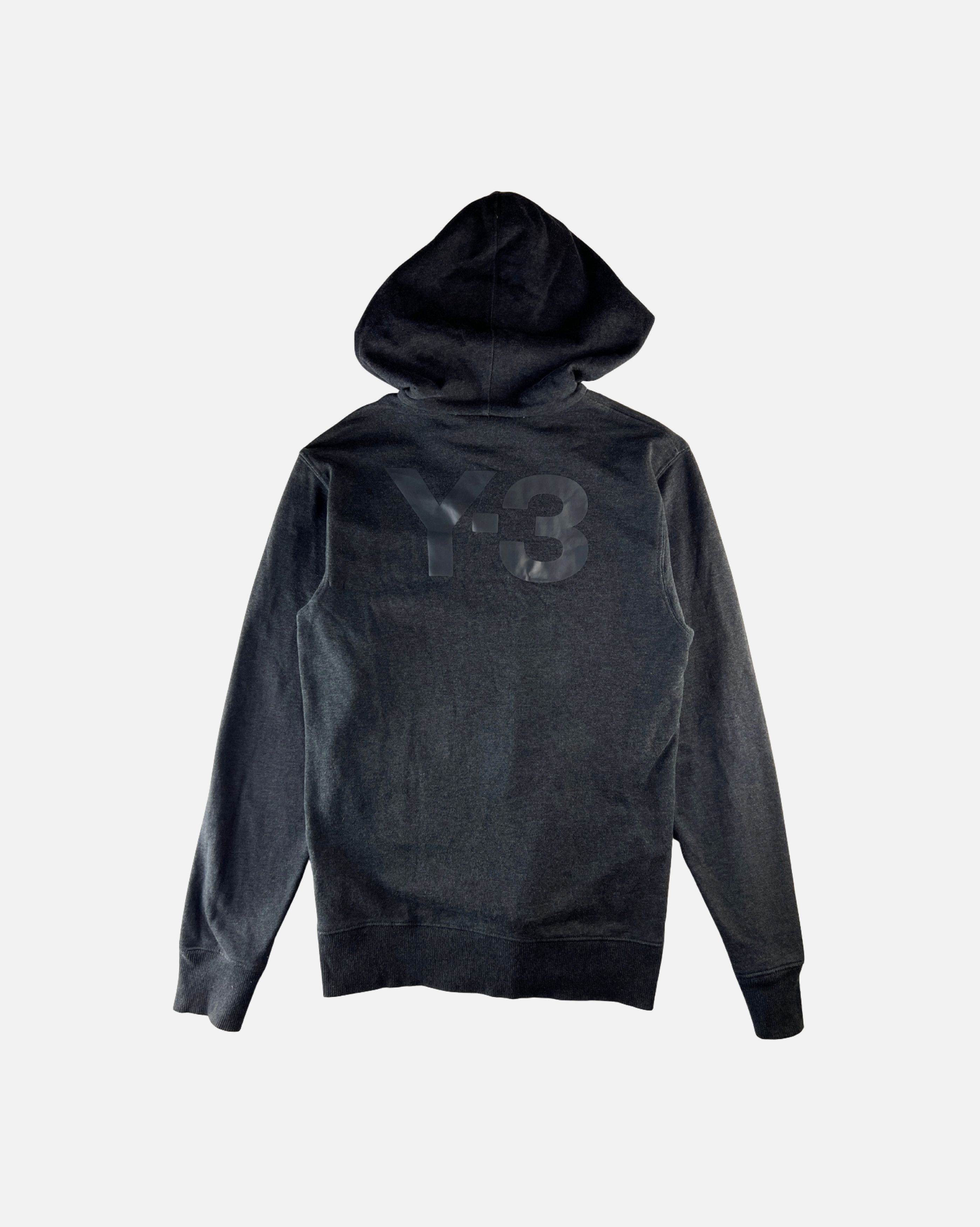 Adidas × Y-3 × Yohji Yamamoto Y-3 Classic Logo Zip Up Grey Hoodie