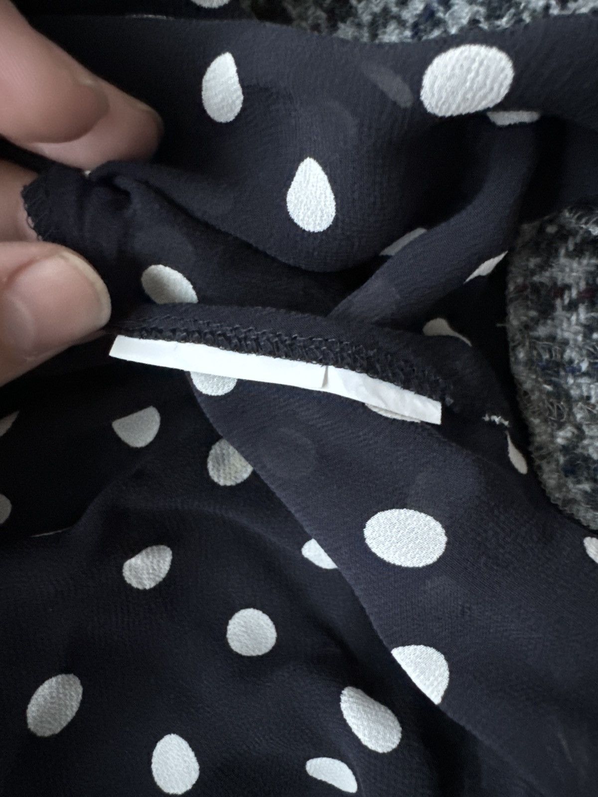 Comme des Garcons × Tricot Comme des Garcons Tricot Comme Des Garçons sheer polka dot herringbone blouse Size ONE SIZE - 8 Thumbnail